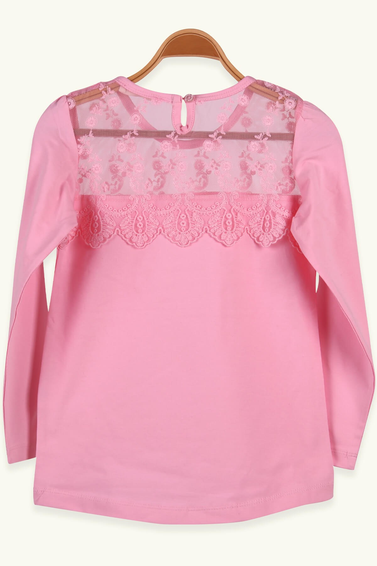Breeze Kız Çocuk Bluz Güpürlü Pembe (6-12 Yaş)