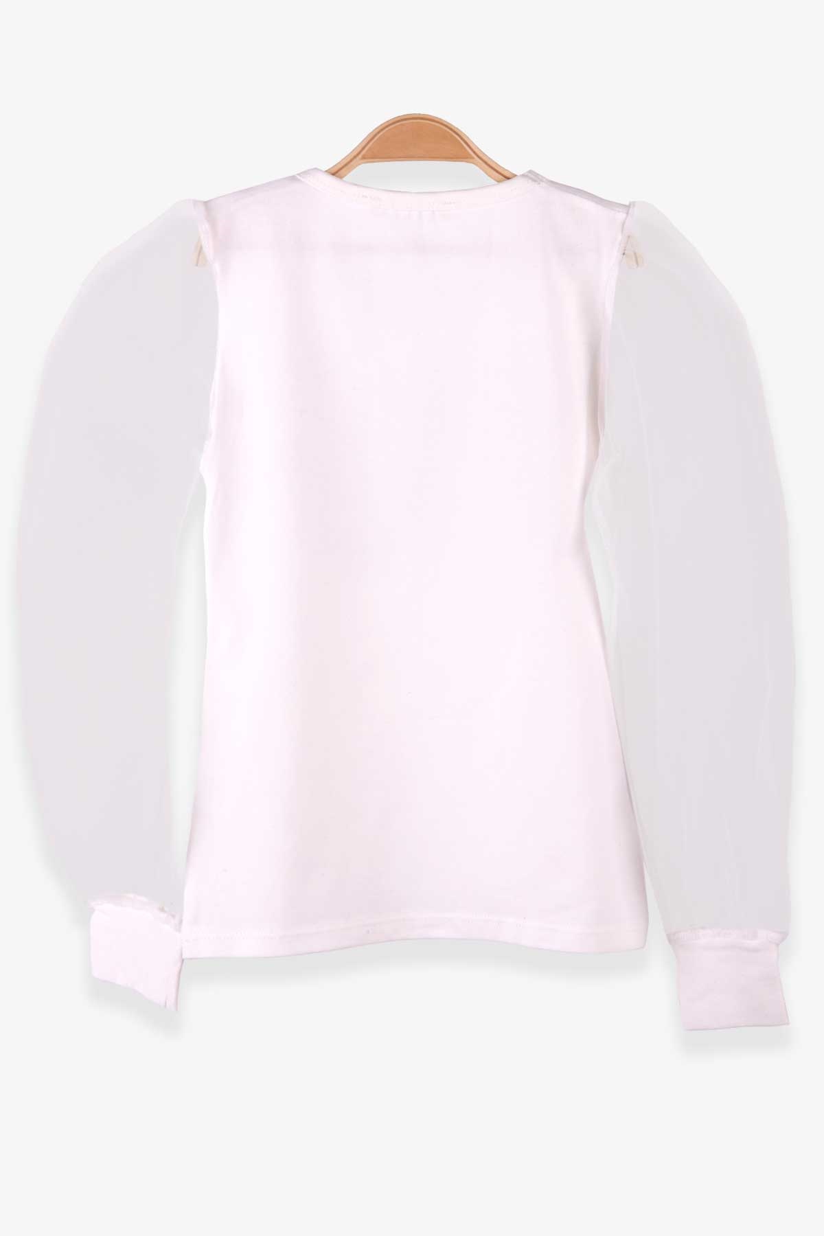 Breeze Kız Çocuk Bluz Taşlı Tüllü  Ekru (6-12 Yaş)