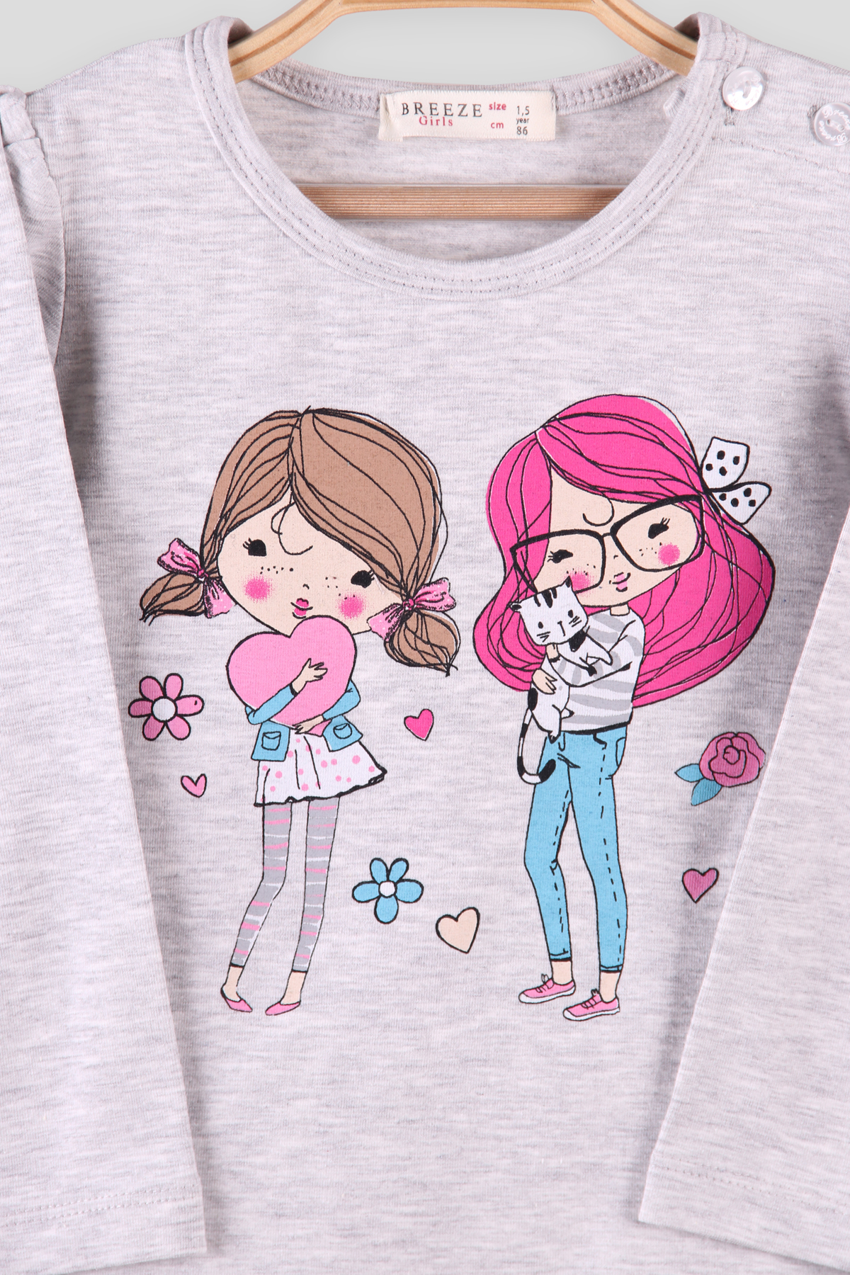 Breeze Kız Çocuk Body  Gri (1.5-5 Yaş)