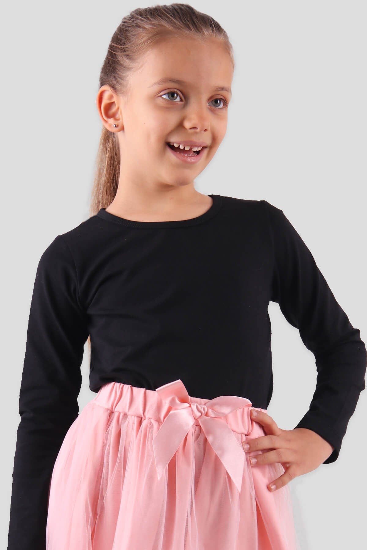 Breeze Kız Çocuk Body Basic Siyah (6-15 Yaş)