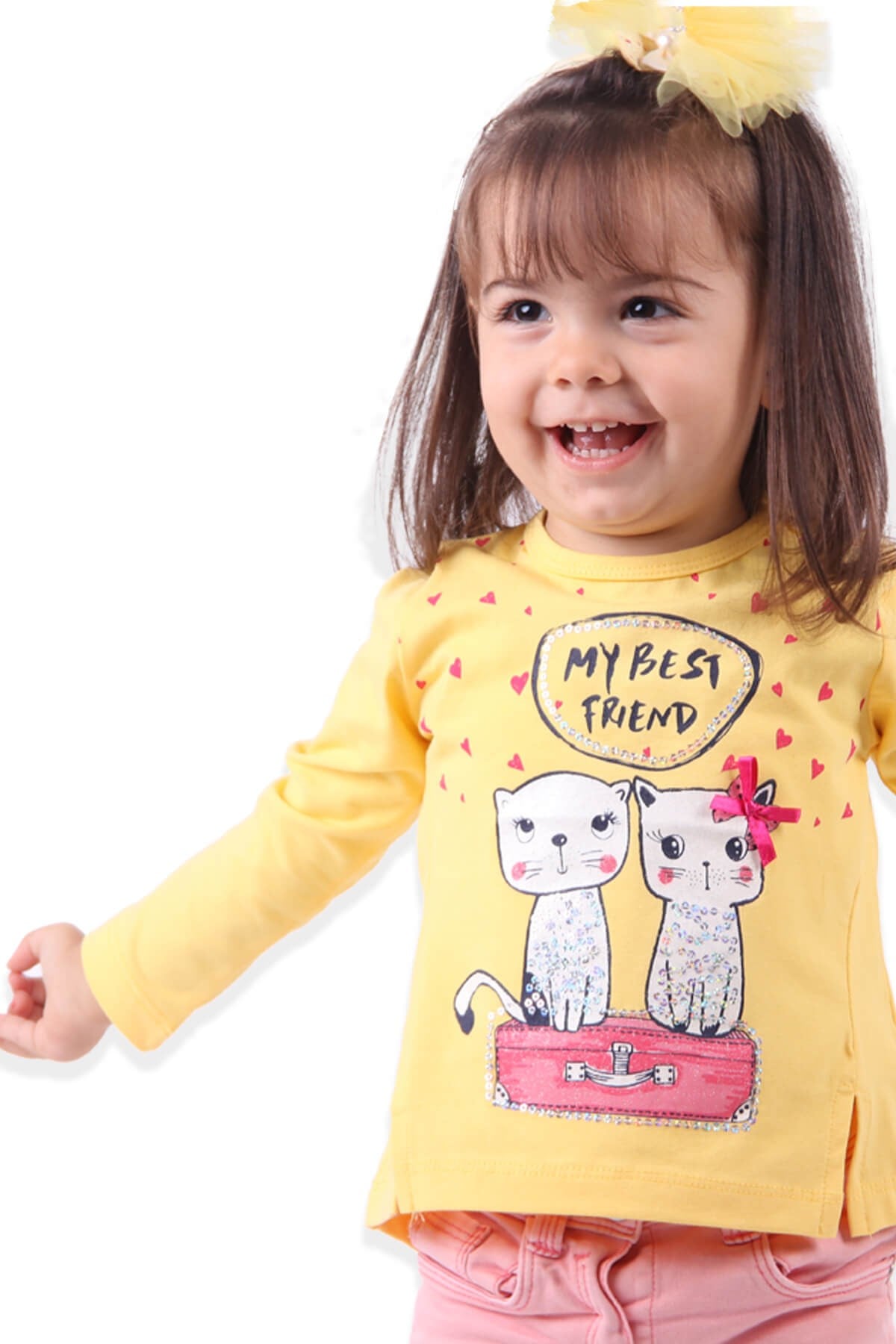 BREEZE Kız Çocuk Body Fiyonklu Sarı (1-4 Yaş)