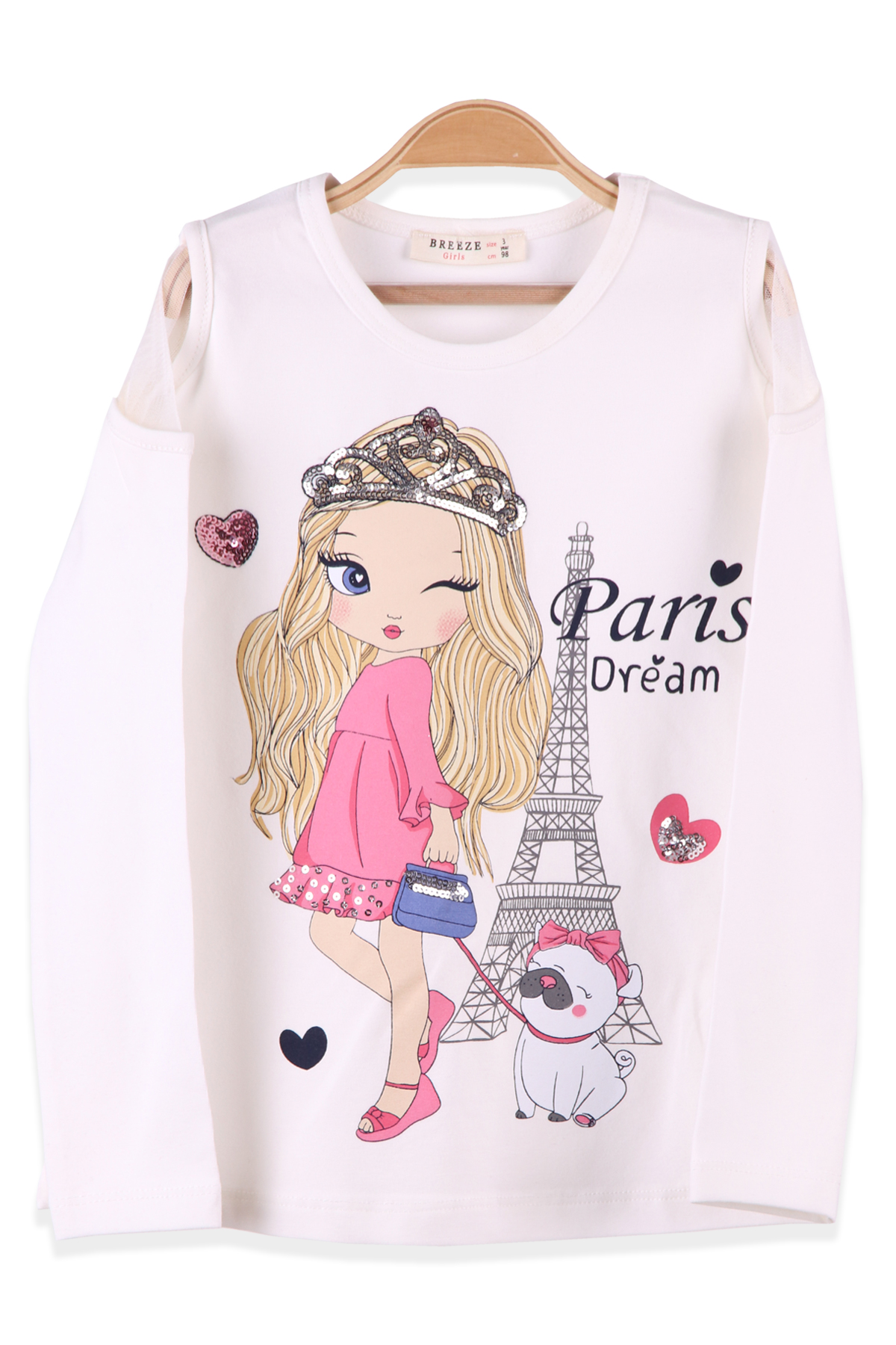 BREEZE Kız Çocuk Body Pullu Ekru (3-8 Yaş)