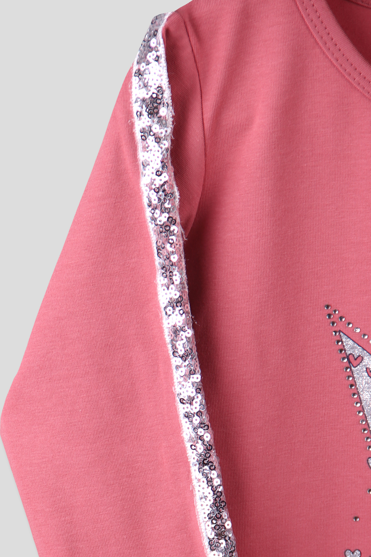 Breeze Kız Çocuk Body Pullu Taşlı Pembe Gülkurusu (4-9 Yaş)