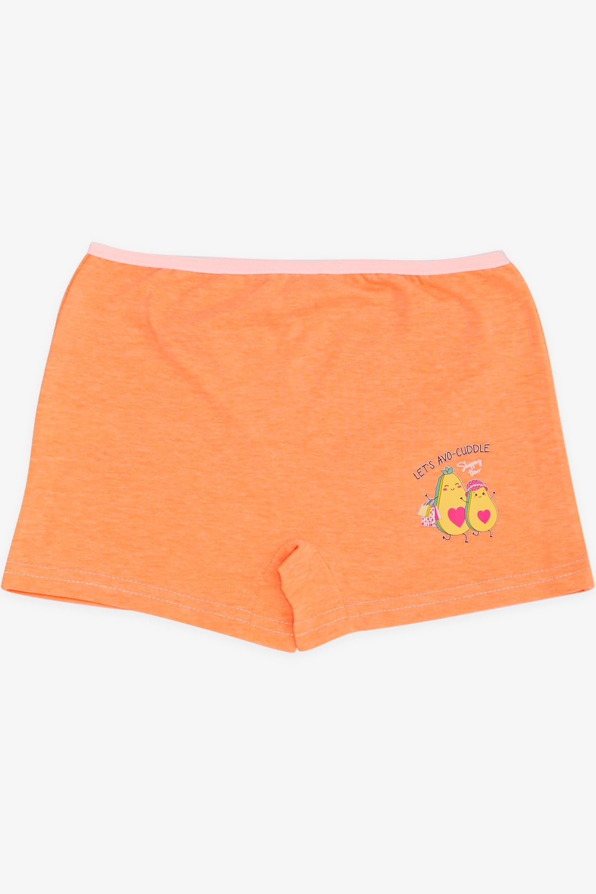 Breeze Kız Çocuk Boxer Avokado Baskılı Neon Turuncu (5-11 Yaş)
