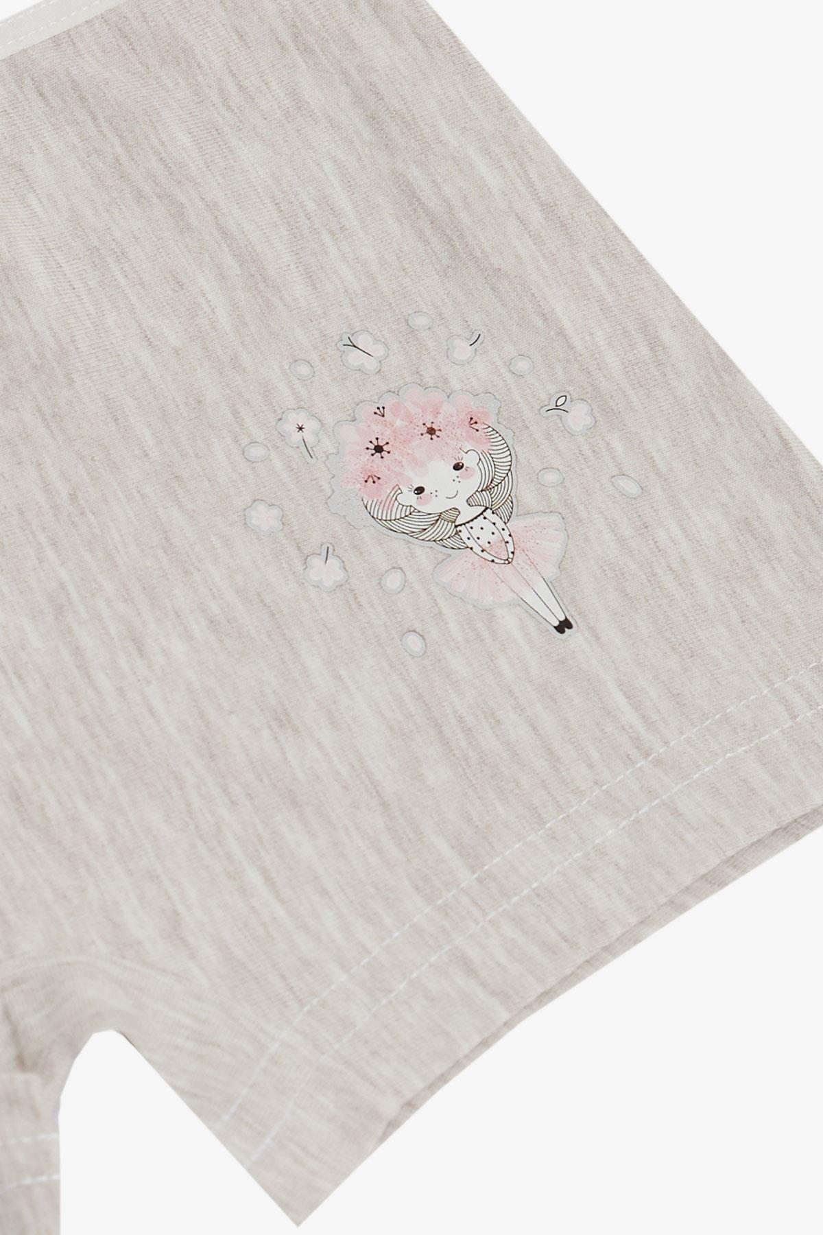 Breeze Kız Çocuk Boxer Balerin Kız Baskılı Bej Melanj (5-11 Yaş)