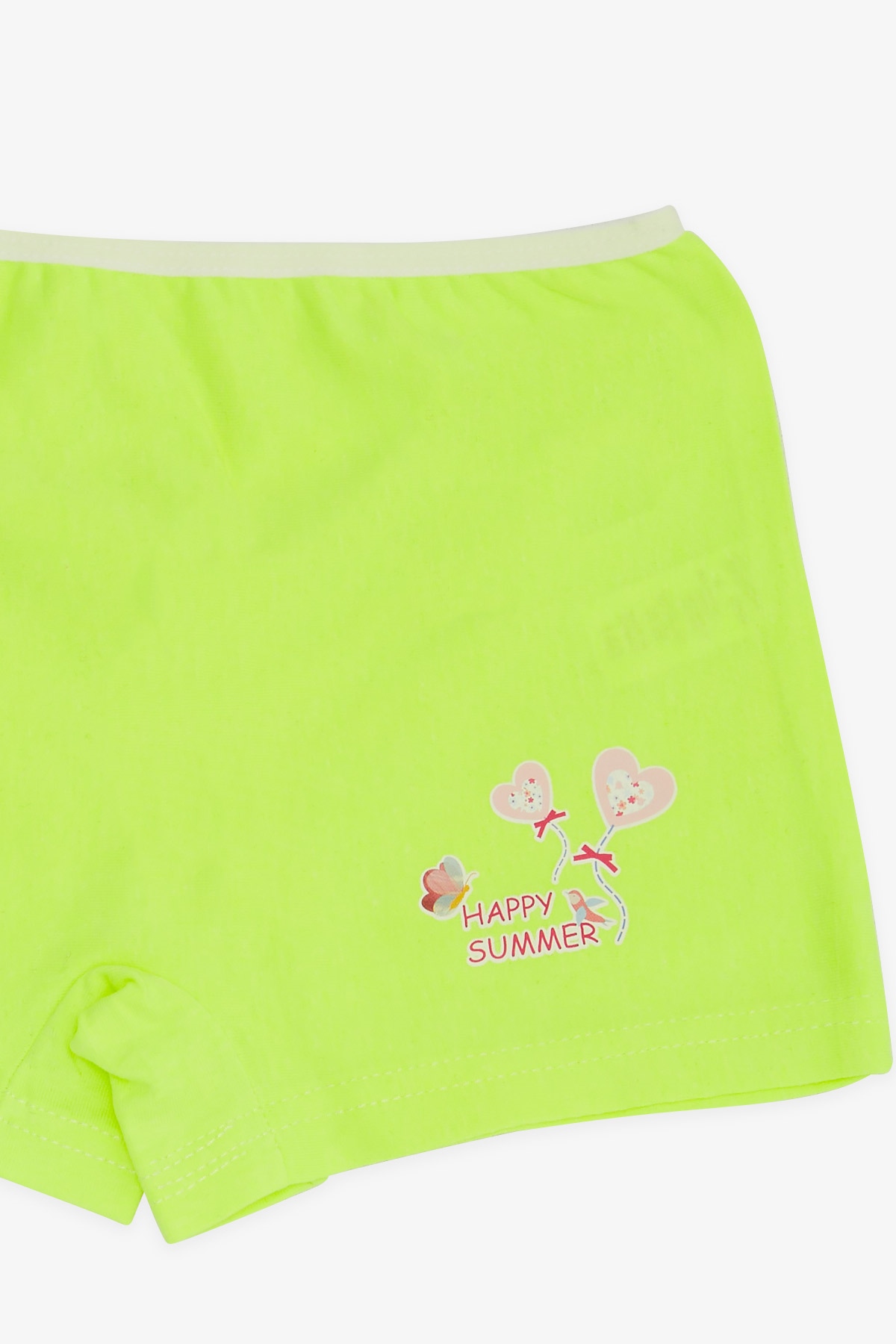 Breeze Kız Çocuk Boxer Baloncuk Baskılı Neon Yeşil (5-11 Yaş)