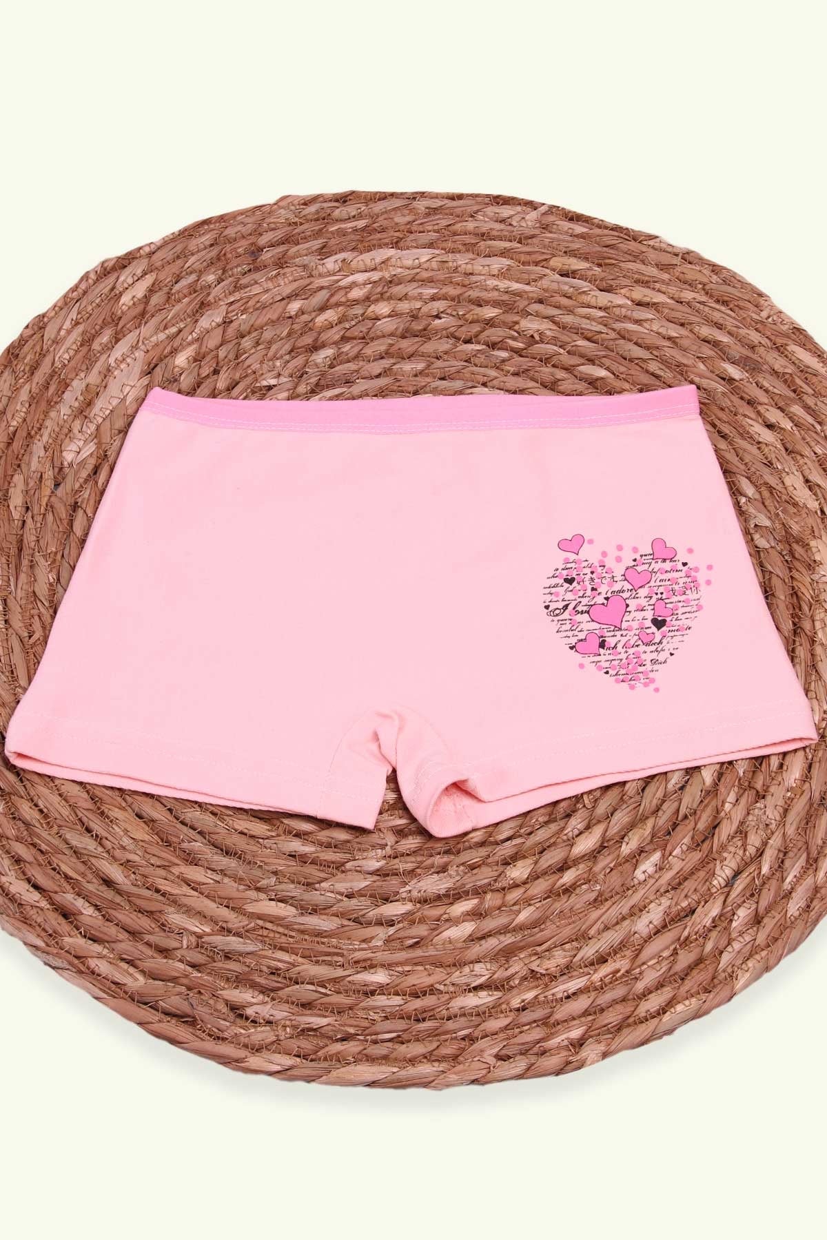 Breeze Kız Çocuk Boxer Baskılı Kalpli Somon (6 Yaş)