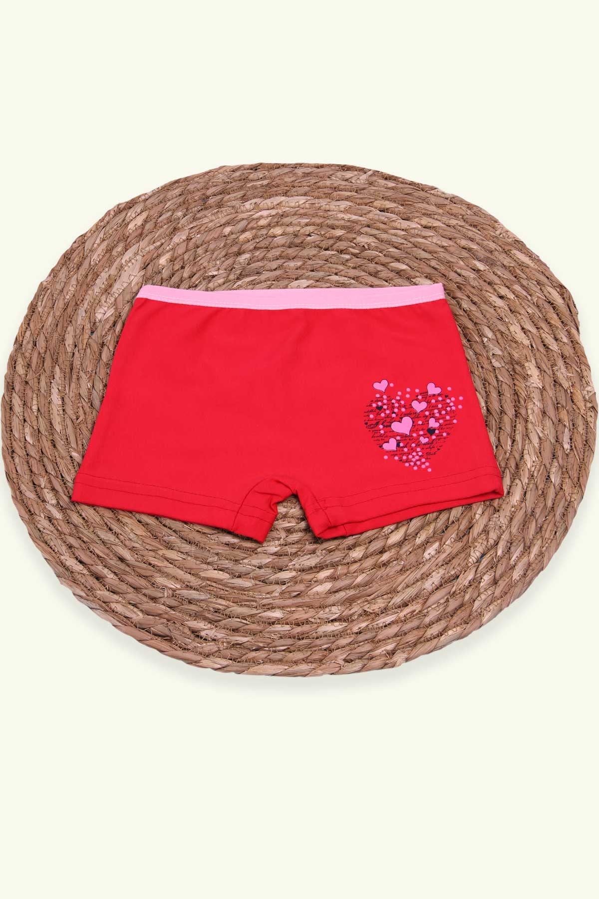 Breeze Kız Çocuk Boxer Baskılı Kalpli Narçiçeği (6-12 Yaş)