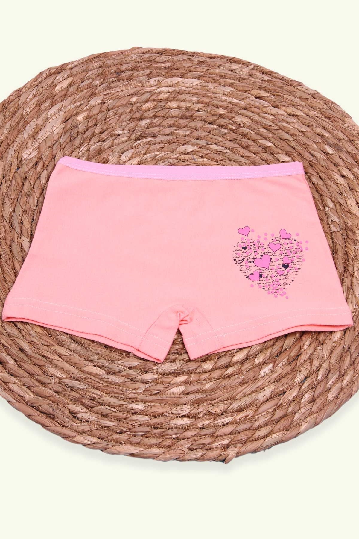 Breeze Kız Çocuk Boxer Baskılı Kalpli Somon (6 Yaş)
