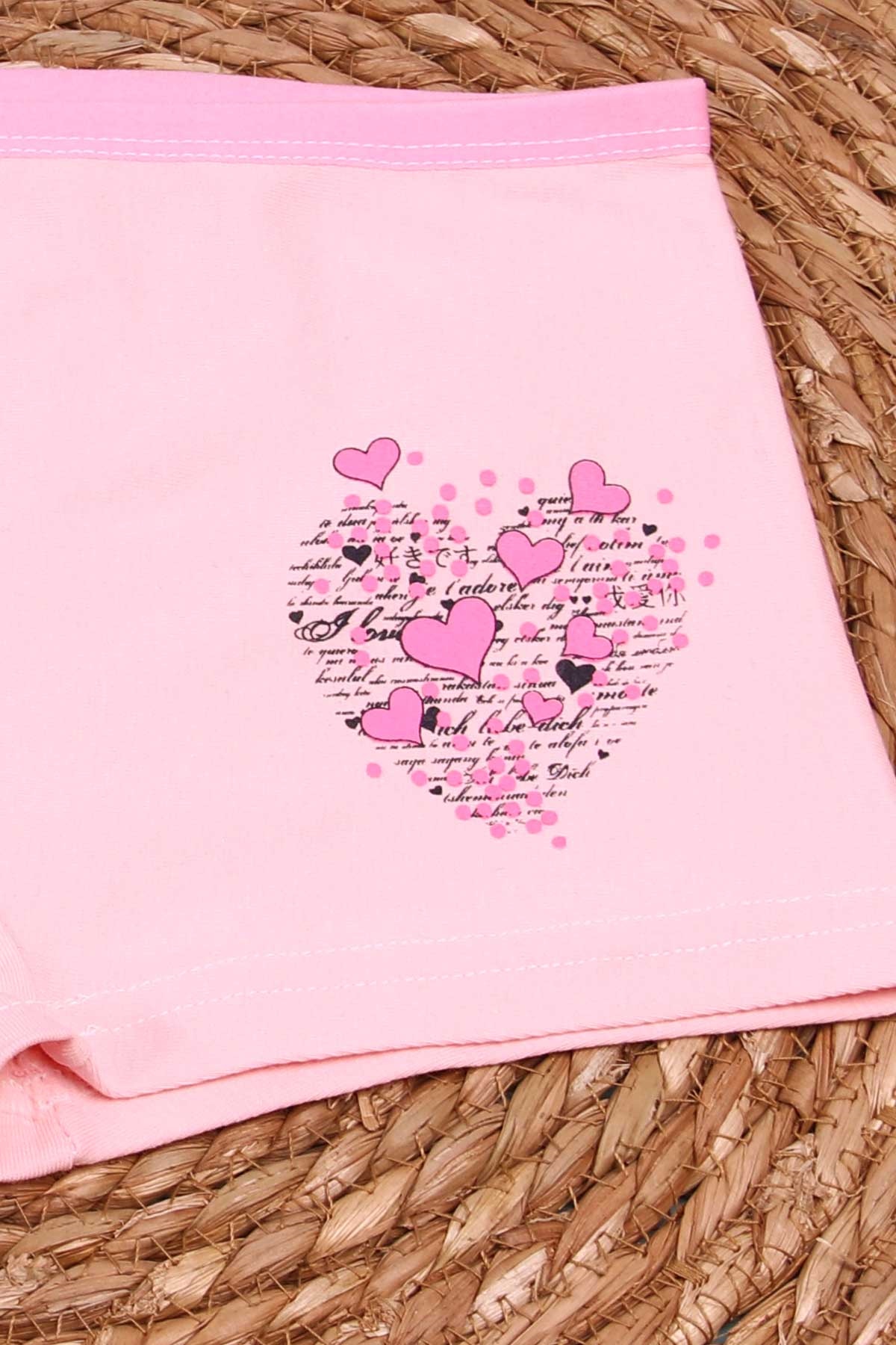 Breeze Kız Çocuk Boxer Baskılı Kalpli Somon (6 Yaş)