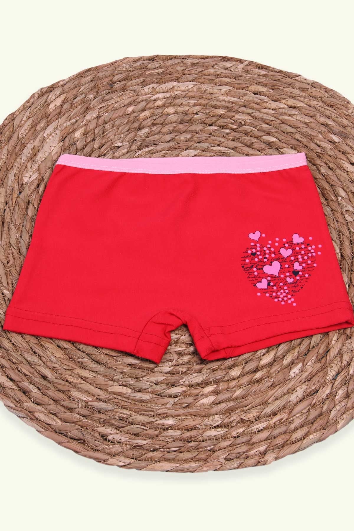 Breeze Kız Çocuk Boxer Baskılı Kalpli Narçiçeği (6-12 Yaş)