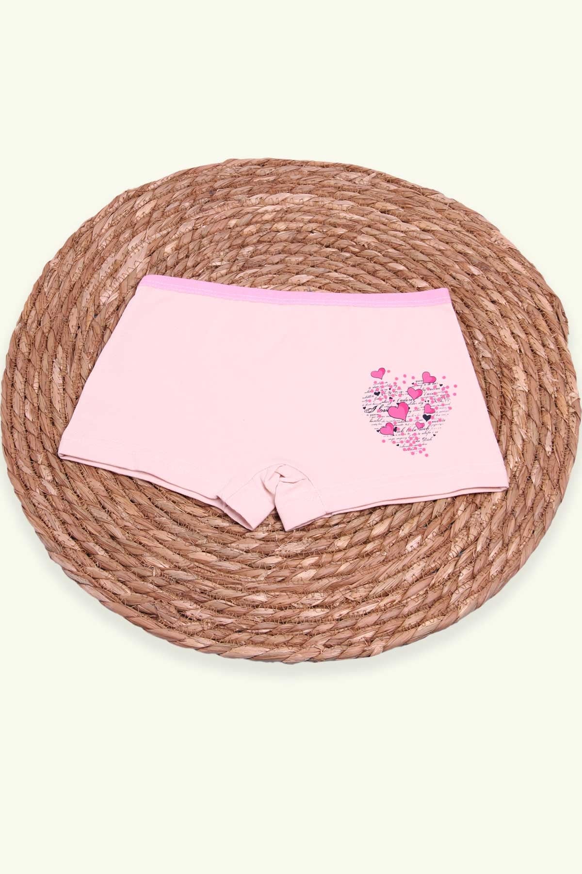 Breeze Kız Çocuk Boxer Baskılı Kalpli Krem (12 Yaş)