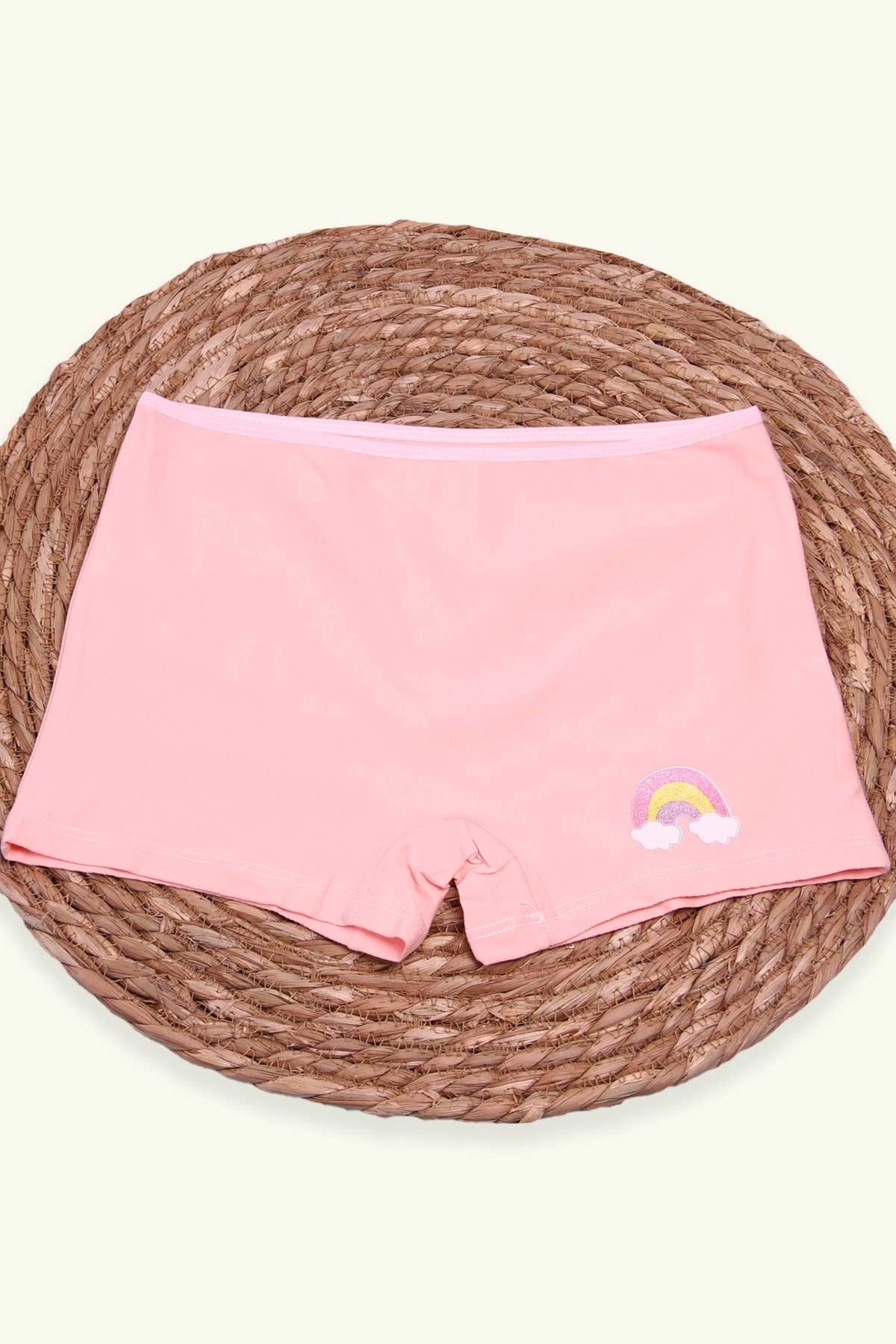Breeze Kız Çocuk Boxer Gökkuşağı Baskılı Somon (14 Yaş)