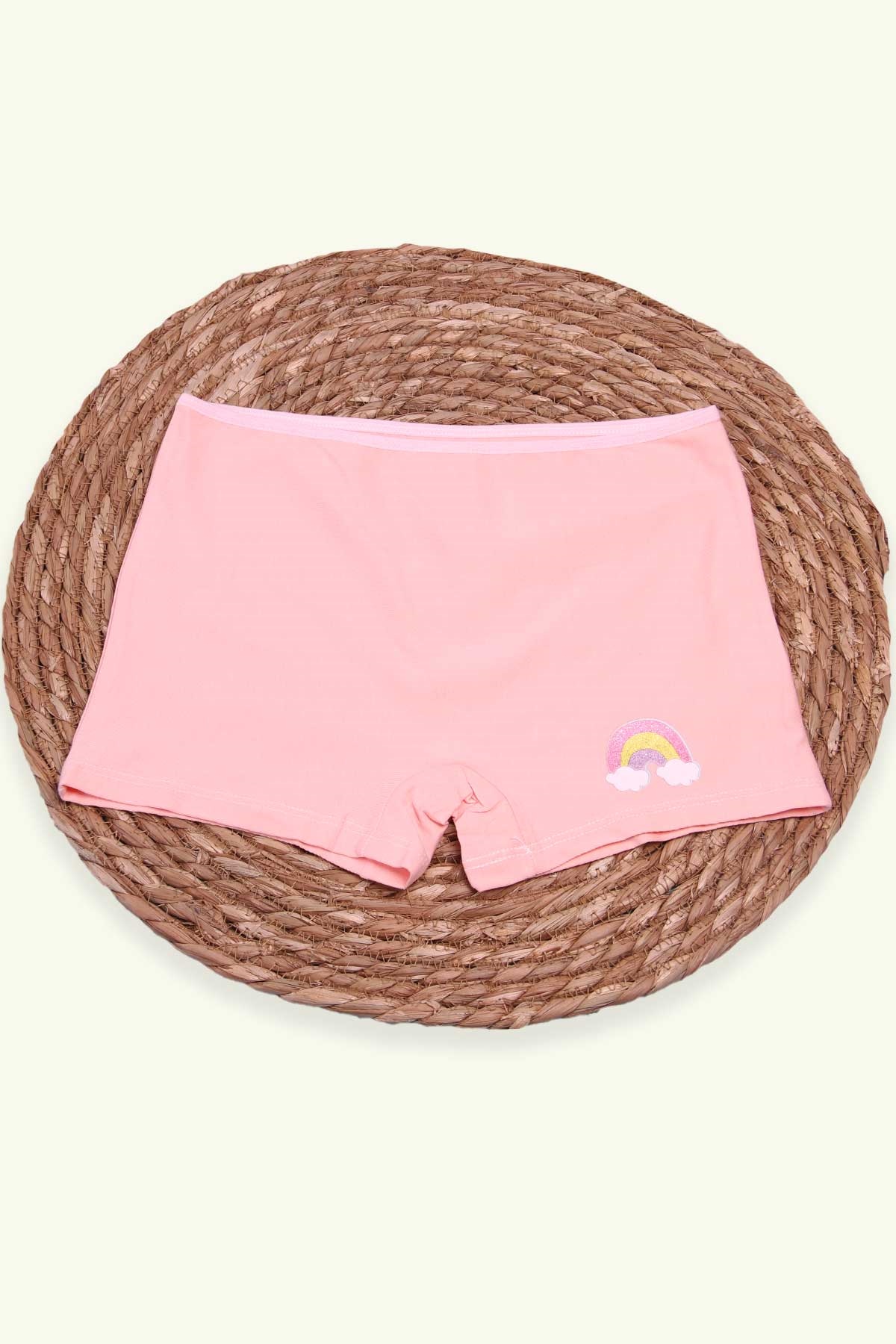 Breeze Kız Çocuk Boxer Gökkuşağı Baskılı Somon (14 Yaş)