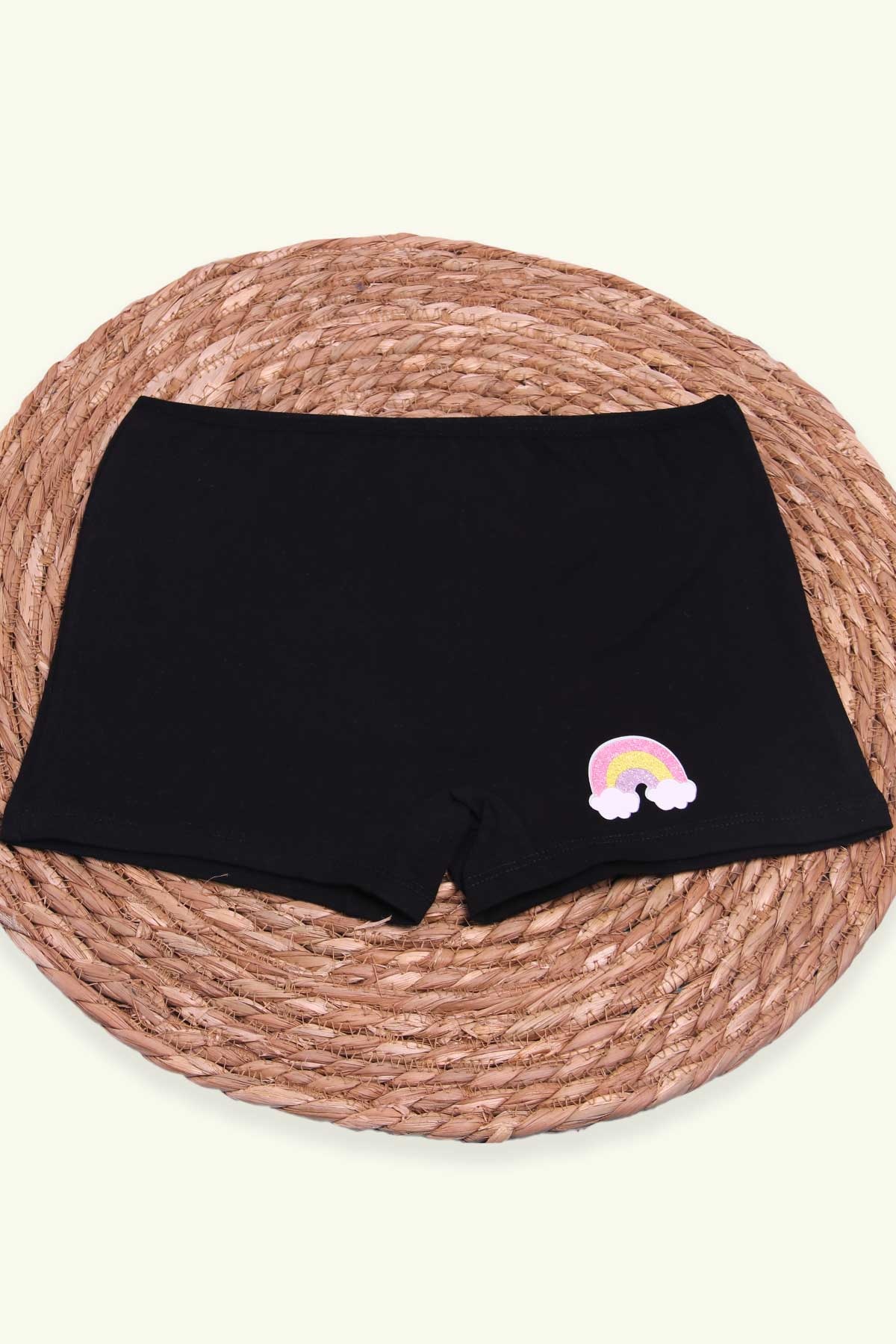 Breeze Kız Çocuk Boxer Gökkuşağı Baskılı Siyah (14 Yaş)