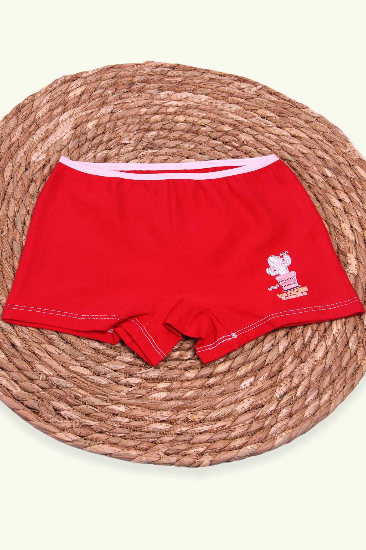 Breeze Kız Çocuk Boxer Kaktüs Baskılı Kırmızı (6 Yaş)
