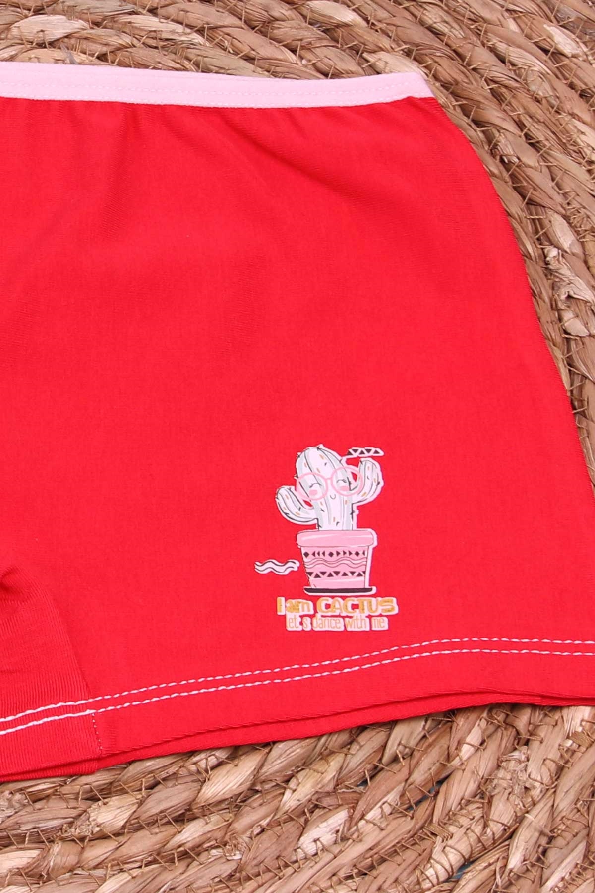 Breeze Kız Çocuk Boxer Kaktüs Baskılı Narçiçeği (6 Yaş)