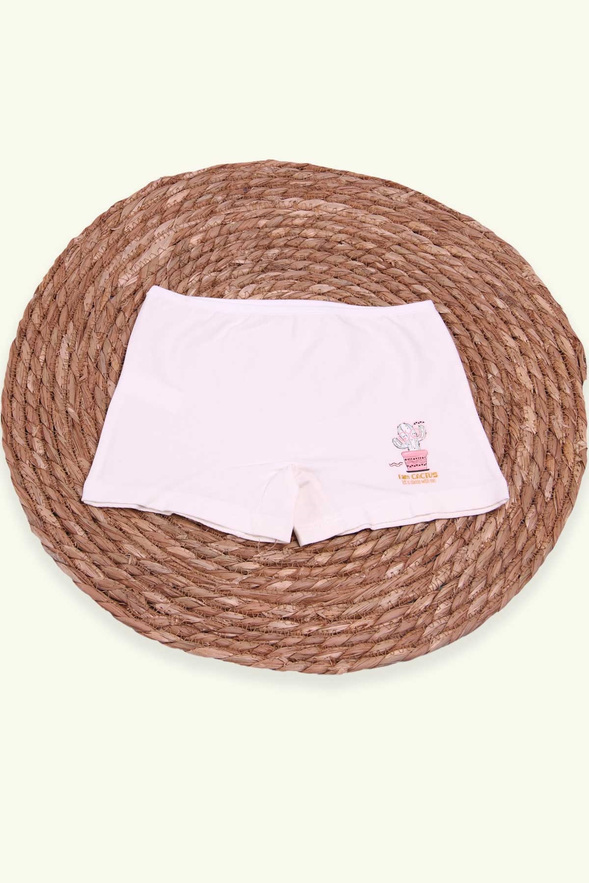 Breeze Kız Çocuk Boxer Kaktüs Baskılı Ekru (6 Yaş)