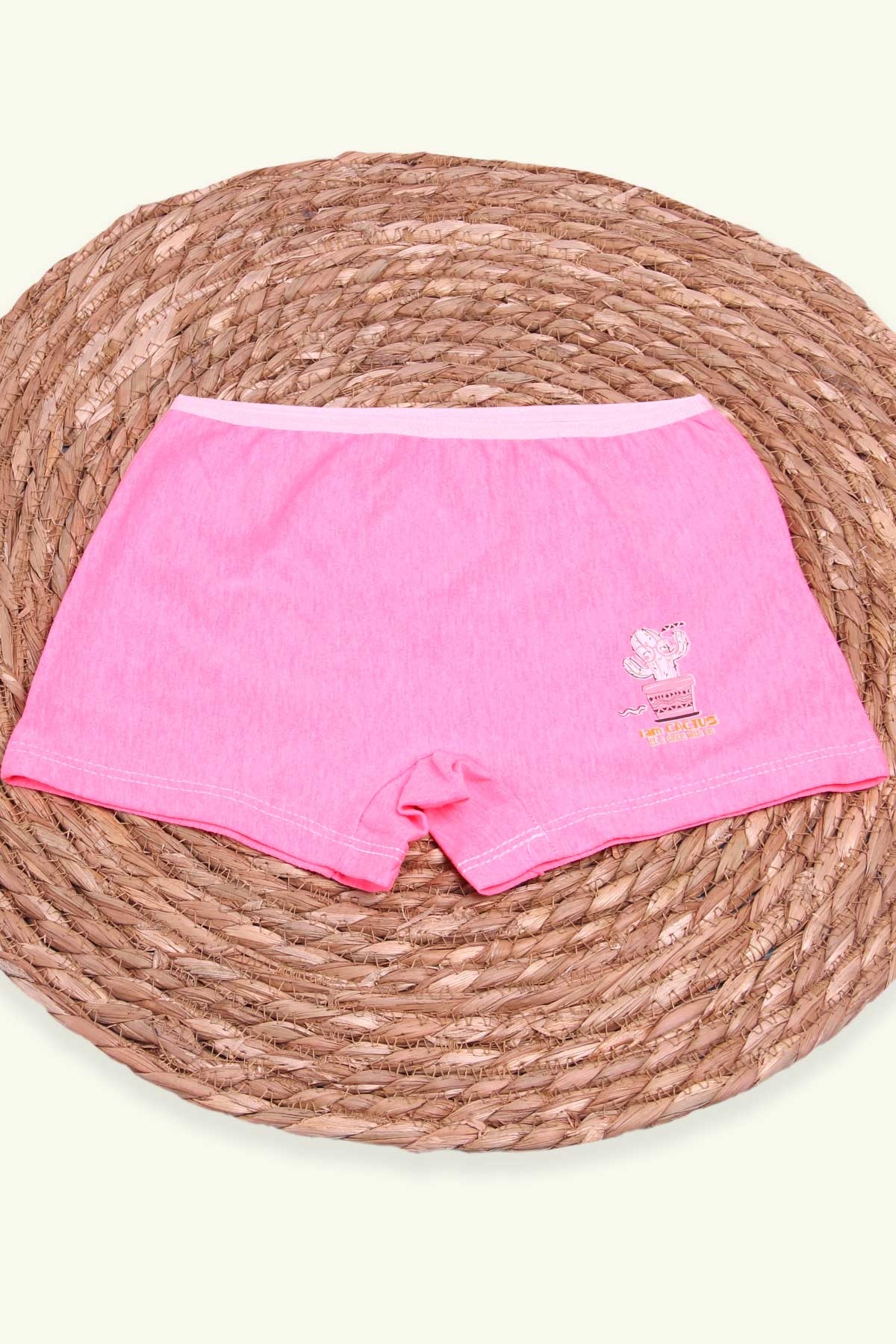 Breeze Kız Çocuk Boxer Kaktüs Baskılı Neon Pembe (6 Yaş)