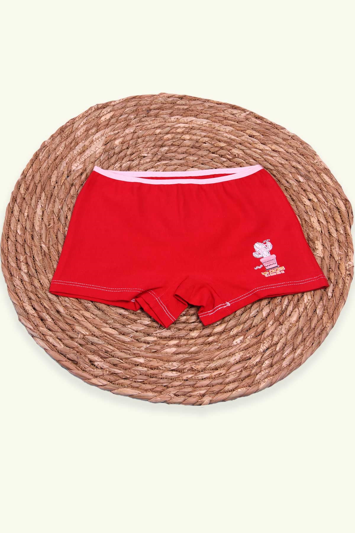 Breeze Kız Çocuk Boxer Kaktüs Baskılı Kırmızı (6 Yaş)