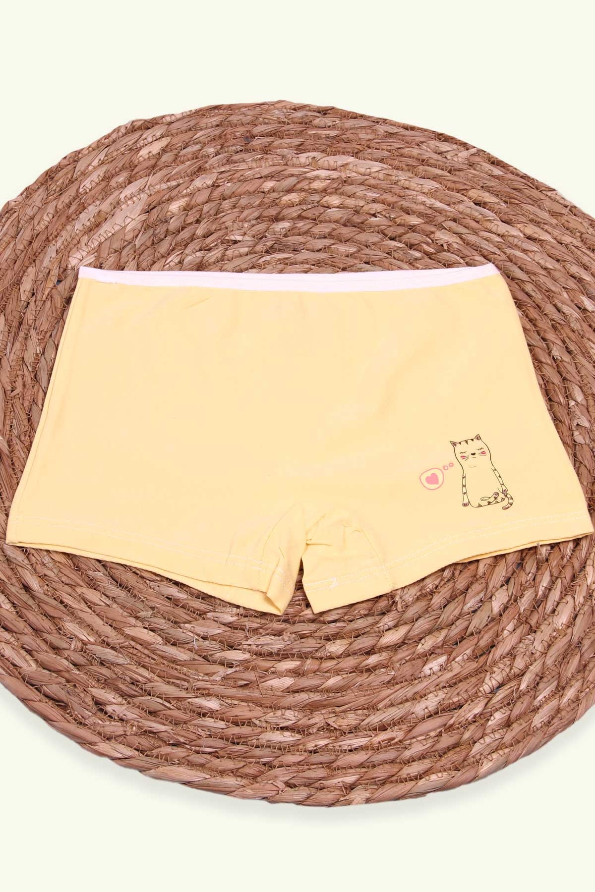 Breeze Kız Çocuk Boxer Kedi Baskılı Sarı (6 Yaş)
