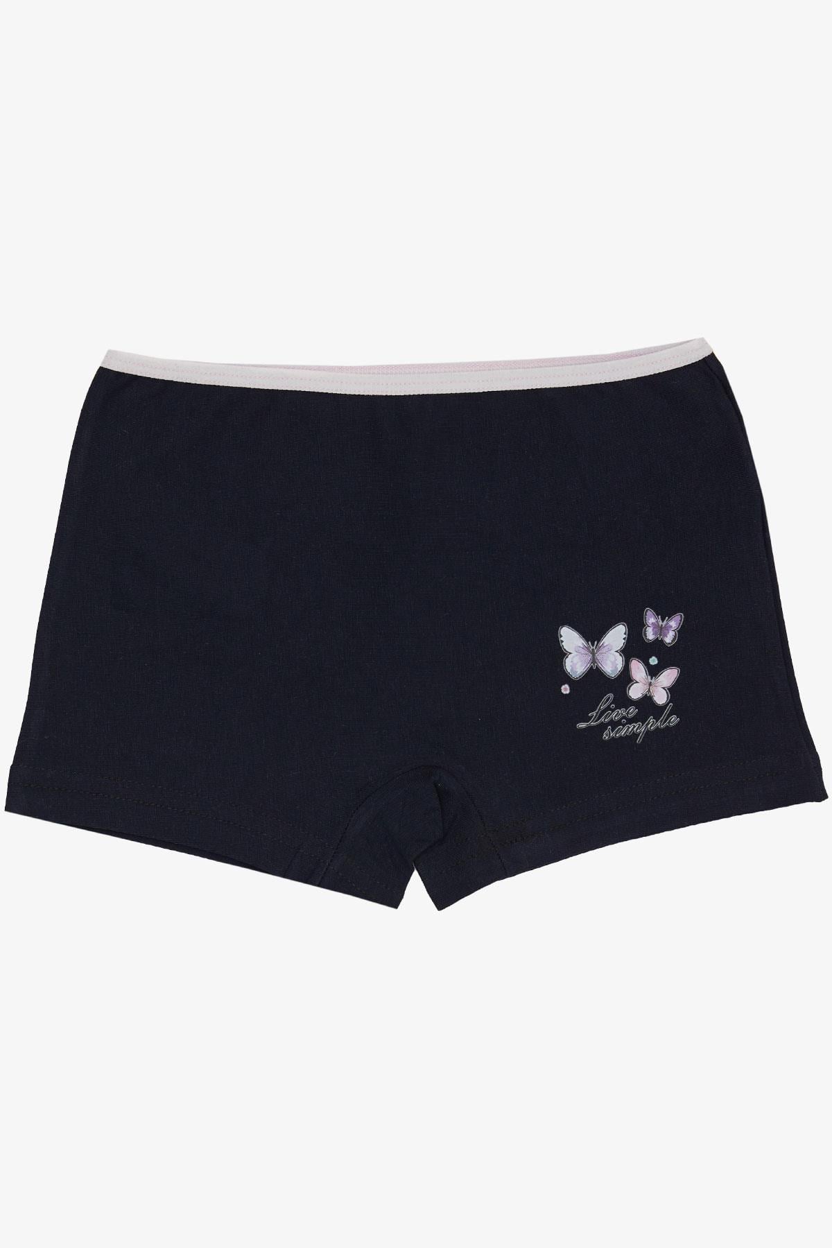 Breeze Kız Çocuk Boxer Kelebek Baskılı Lacivert (7 Yaş)