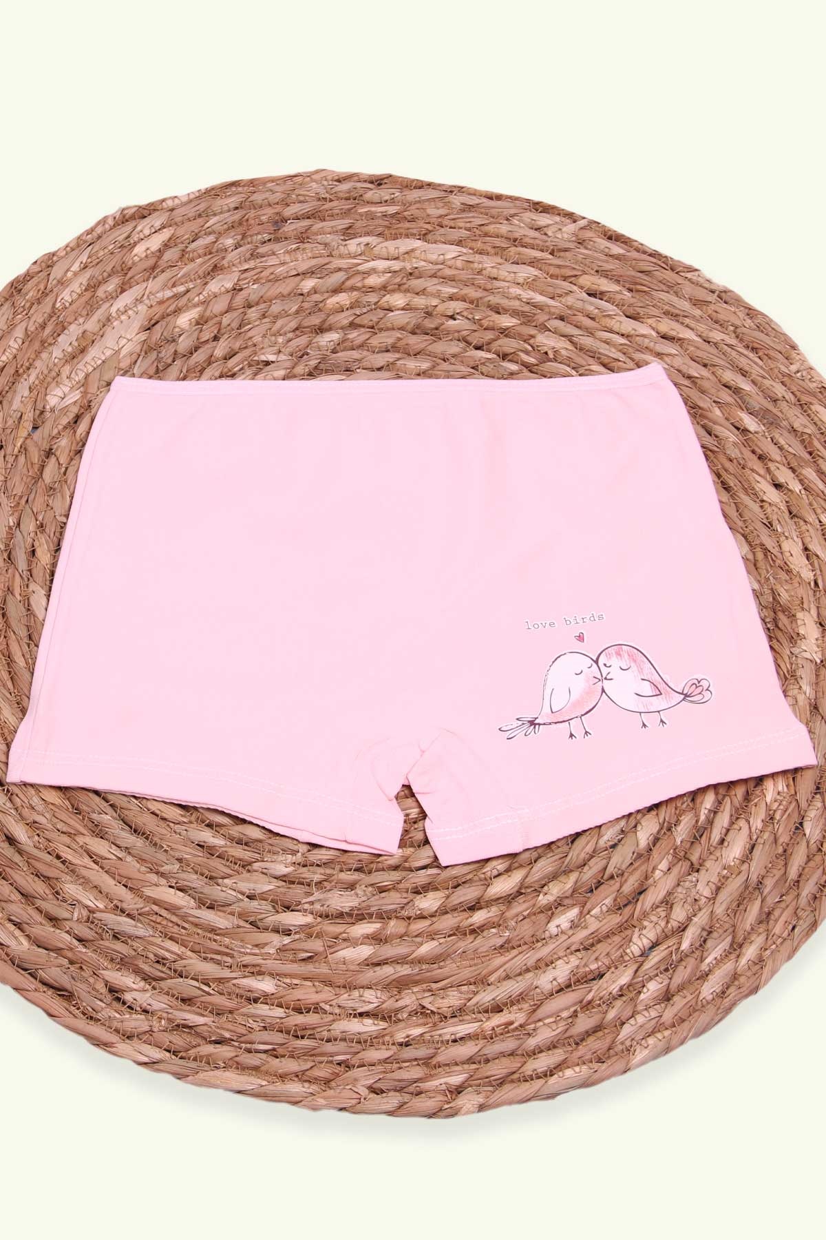 Breeze Kız Çocuk Boxer Kuş Baskılı Pudra (8 Yaş)