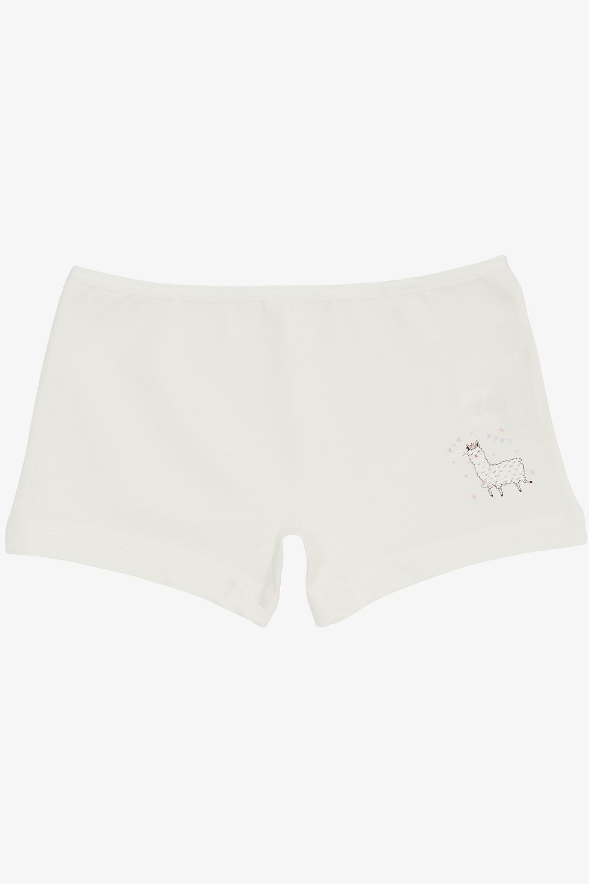 Breeze Kız Çocuk Boxer Kuzucuk Baskılı Ekru (5-11 Yaş)