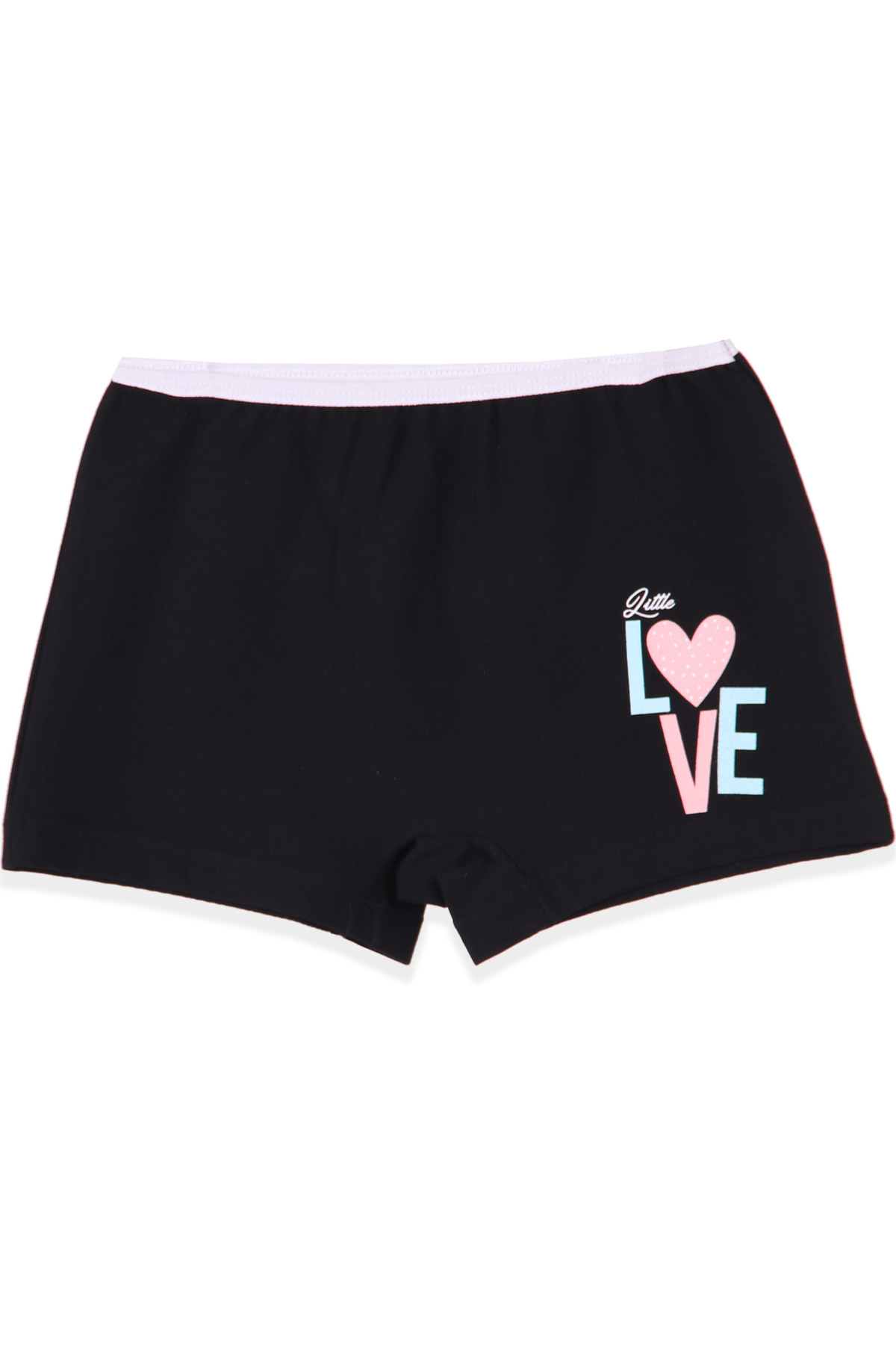 Breeze Kız Çocuk Boxer Love Desenli  Siyah (7-11 Yaş)