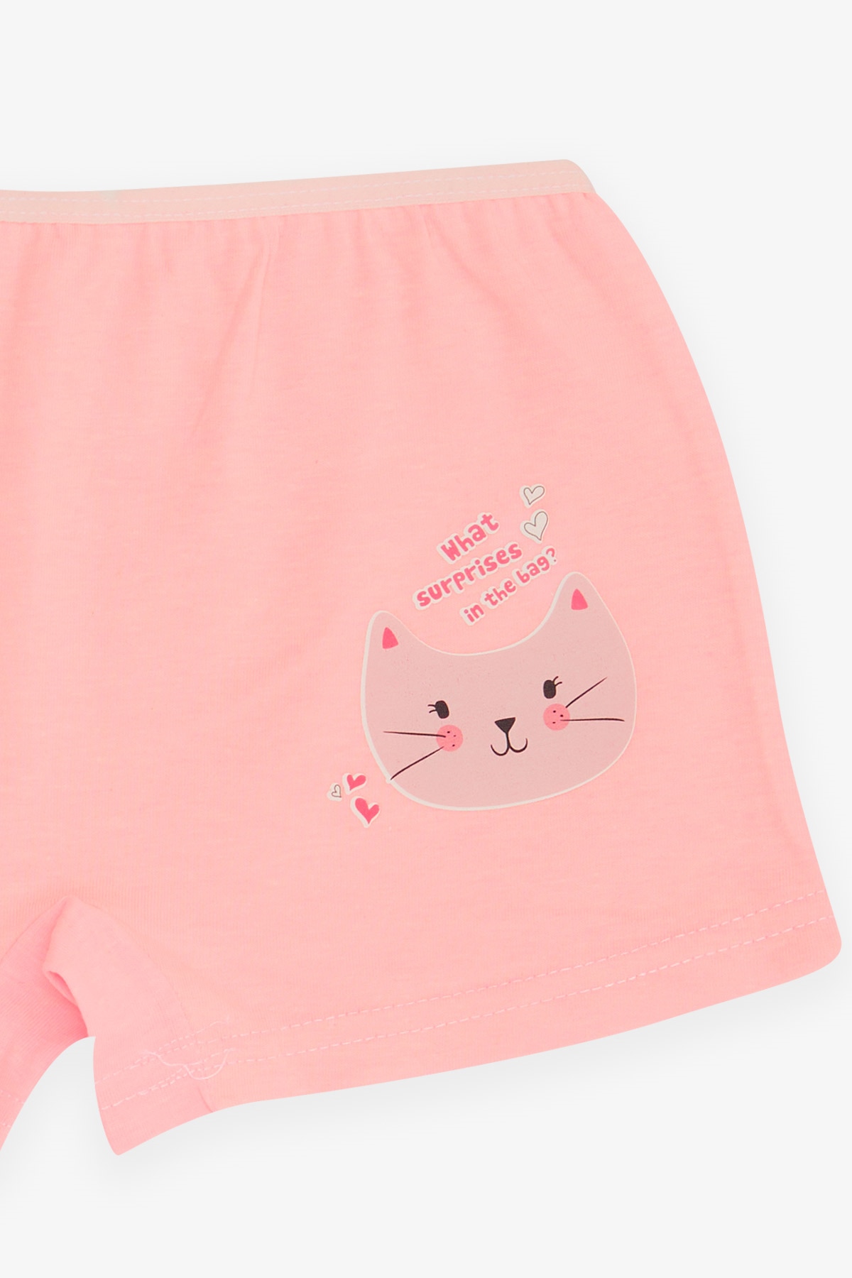 Breeze Kız Çocuk Boxer Meraklı Kedicik Baskılı Pembe (5-11 Yaş)