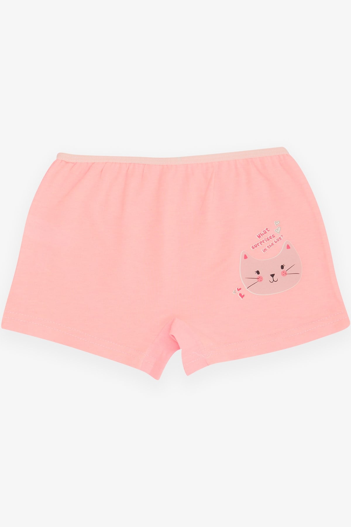 Breeze Kız Çocuk Boxer Meraklı Kedicik Baskılı Pembe (5-11 Yaş)