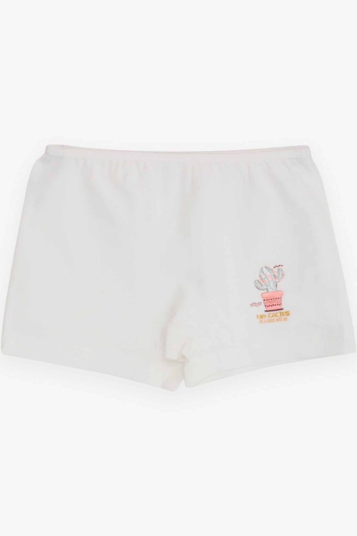 Breeze Kız Çocuk Boxer Neşeli Kaktüs Baskılı Ekru (5-11 Yaş)