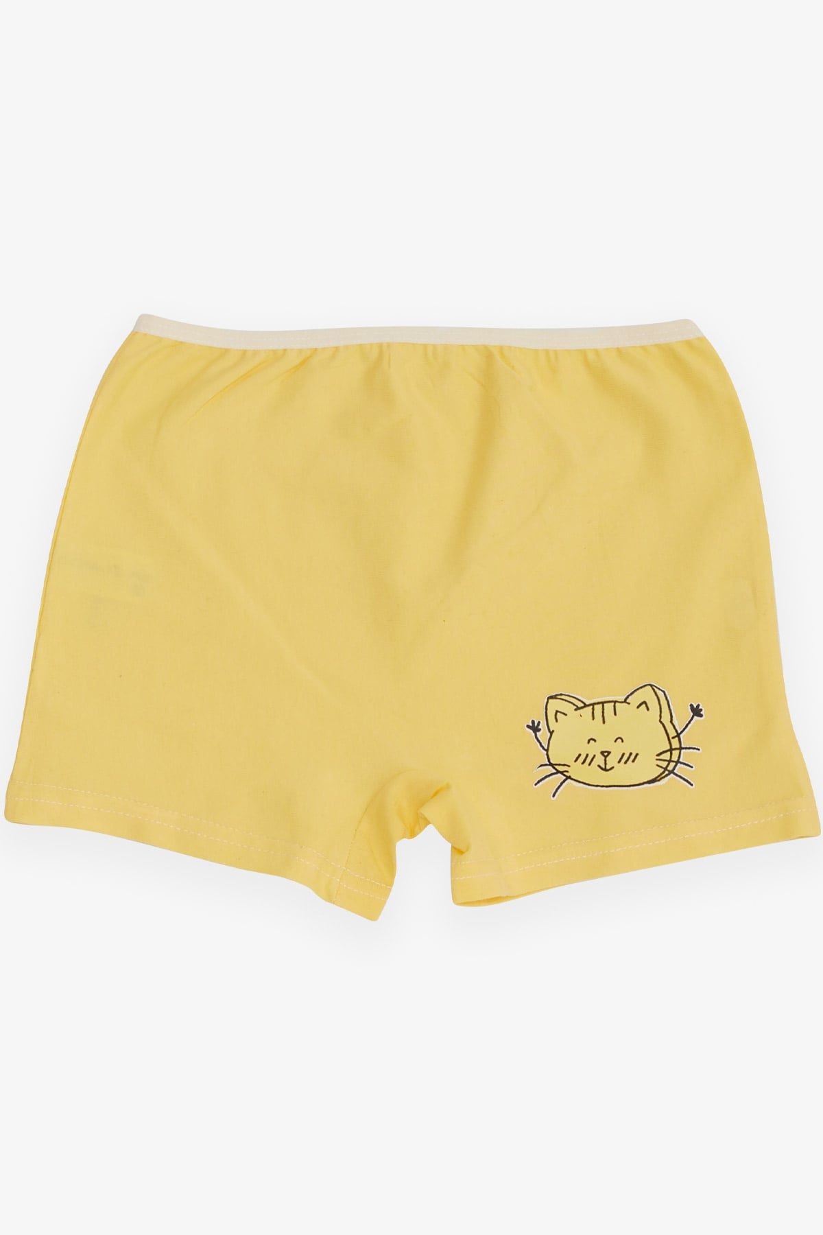Breeze Kız Çocuk Boxer Neşeli Kedicik Baskılı Sarı (5-11 Yaş)