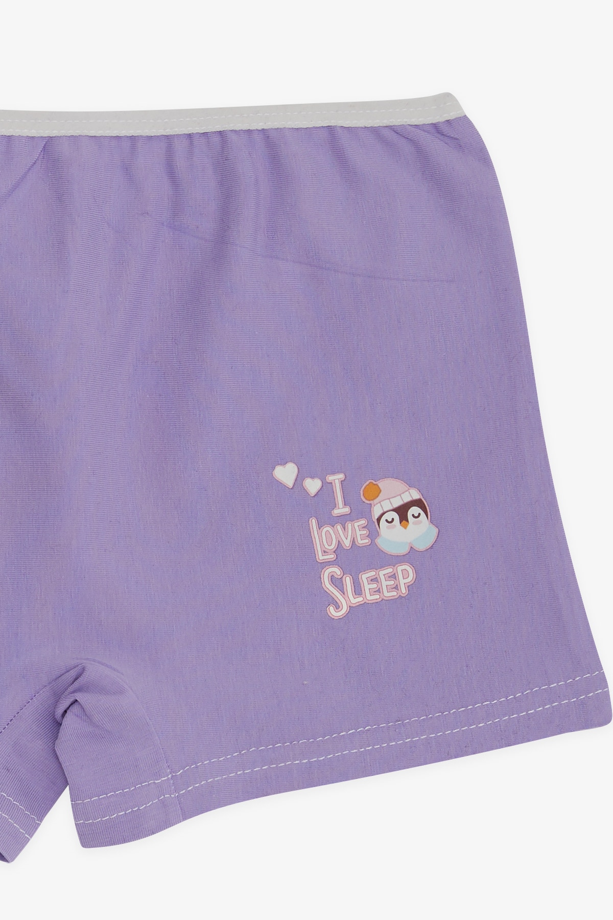Breeze Kız Çocuk Boxer Penguen Baskılı Lila (5-11 Yaş)