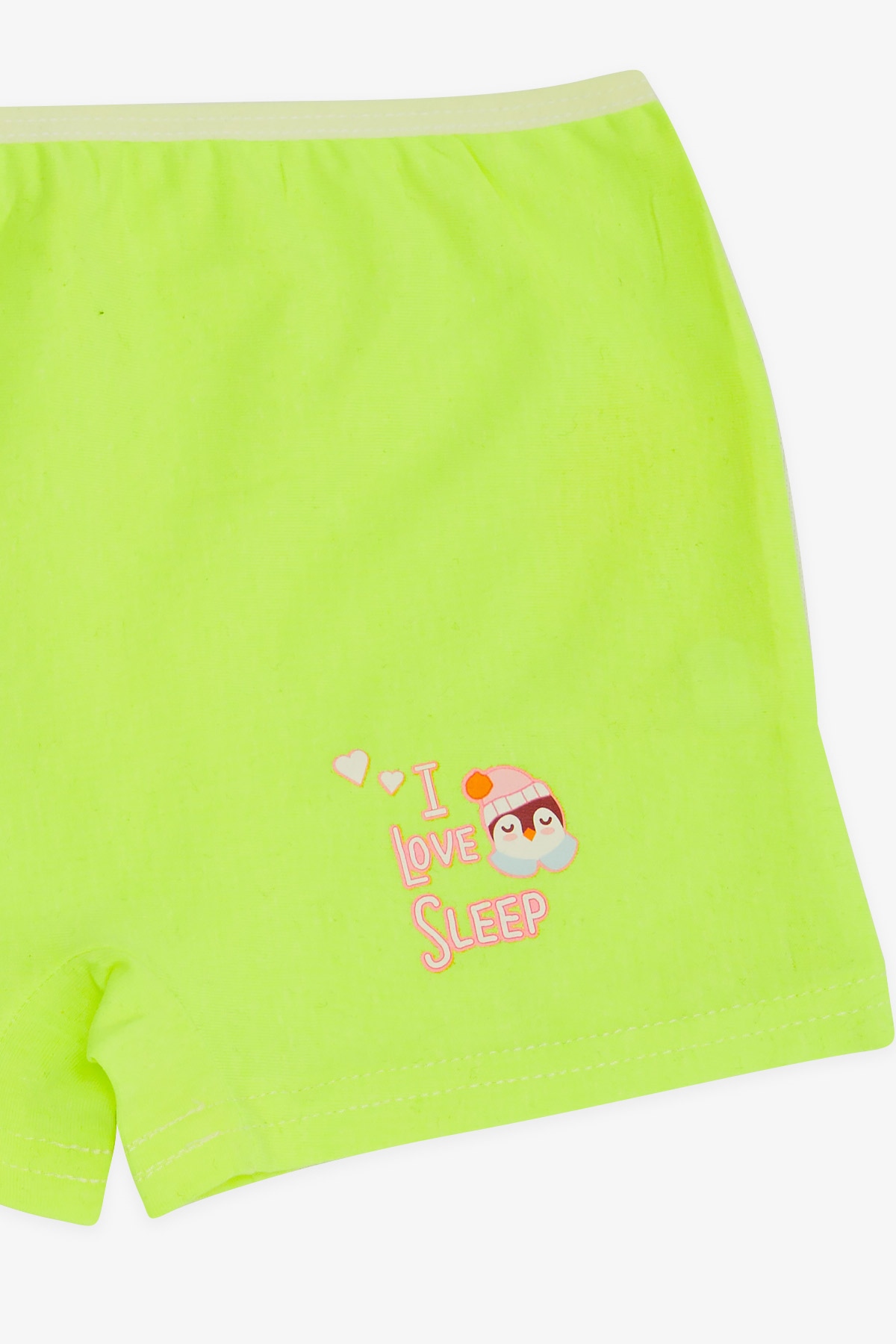 Breeze Kız Çocuk Boxer Penguen Baskılı Neon Yeşil (5-11 Yaş)