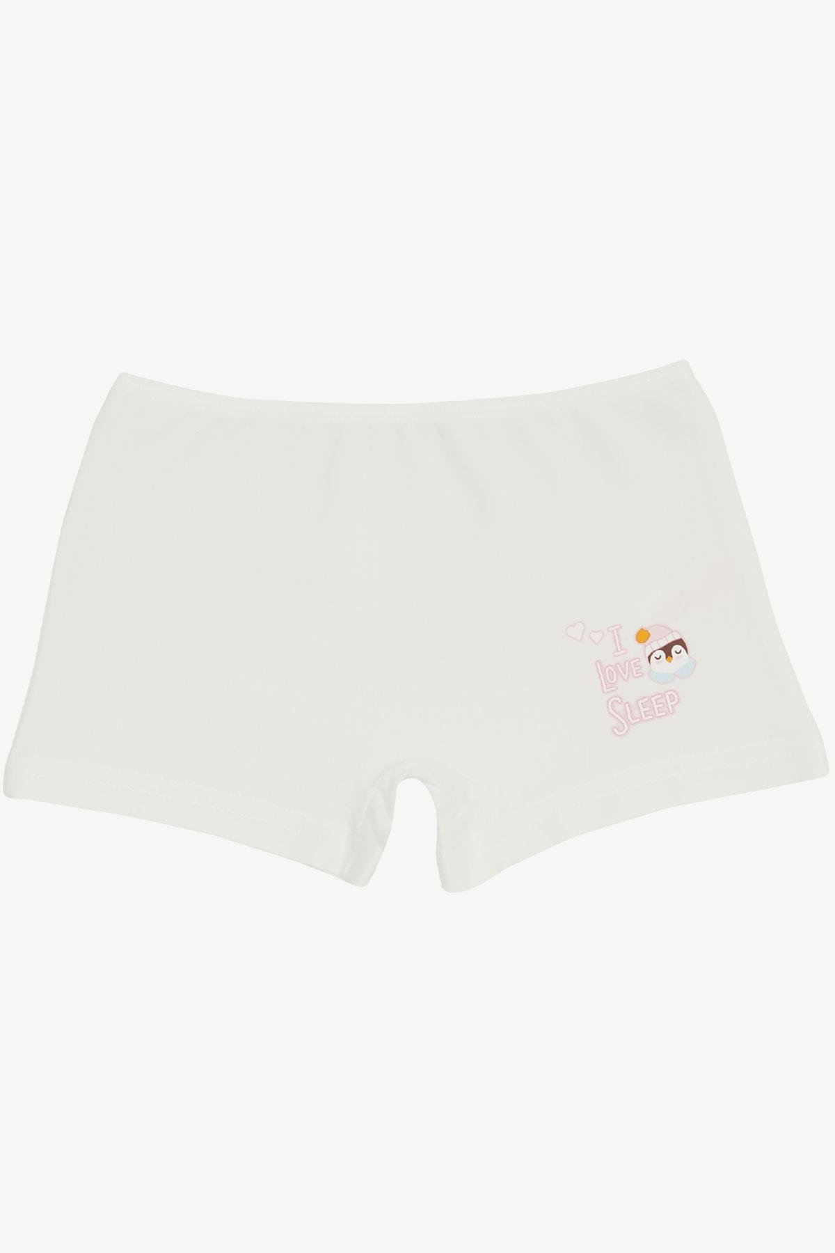 Breeze Kız Çocuk Boxer Penguen Baskılı Ekru (5-11 Yaş)