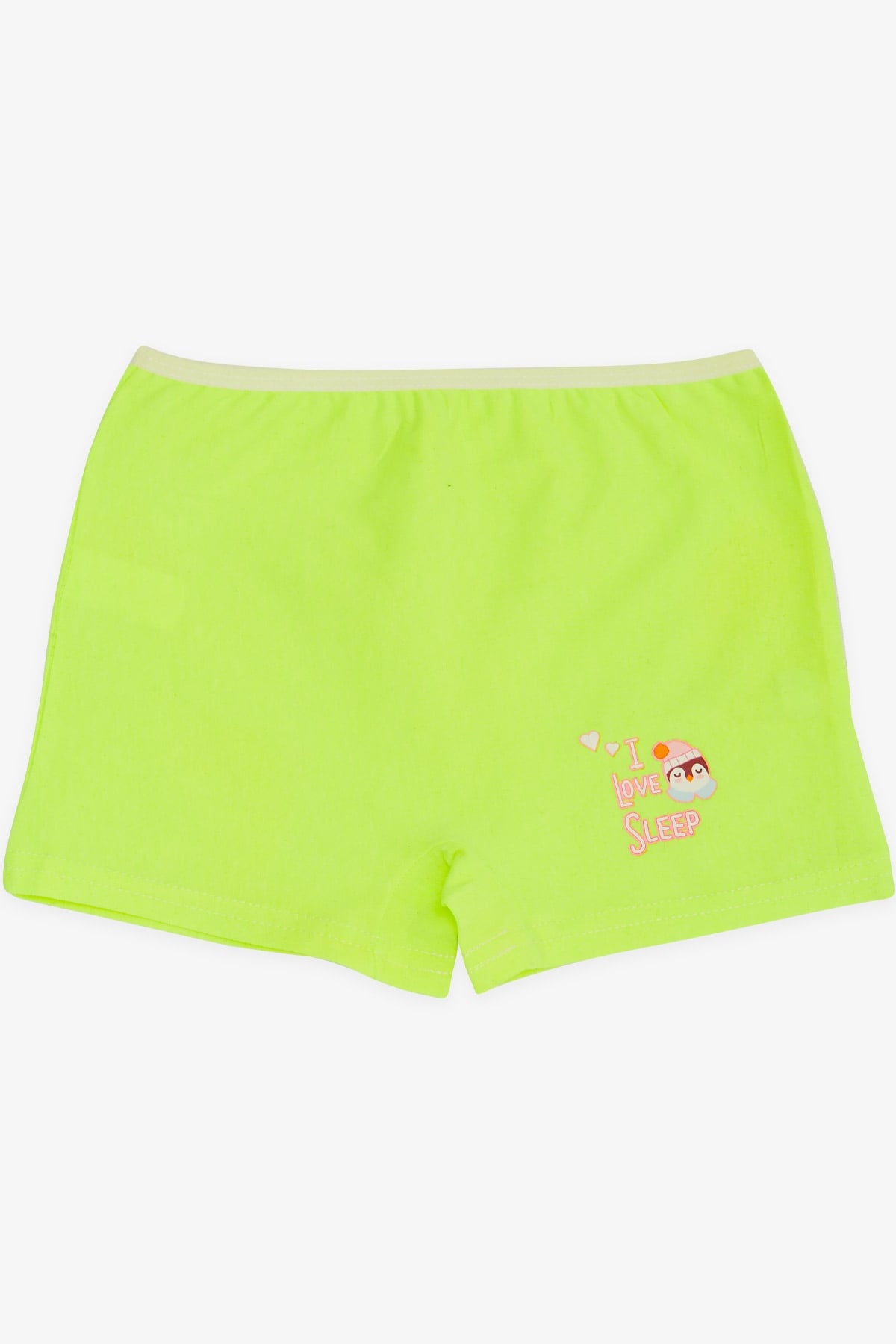 Breeze Kız Çocuk Boxer Penguen Baskılı Neon Yeşil (5-11 Yaş)