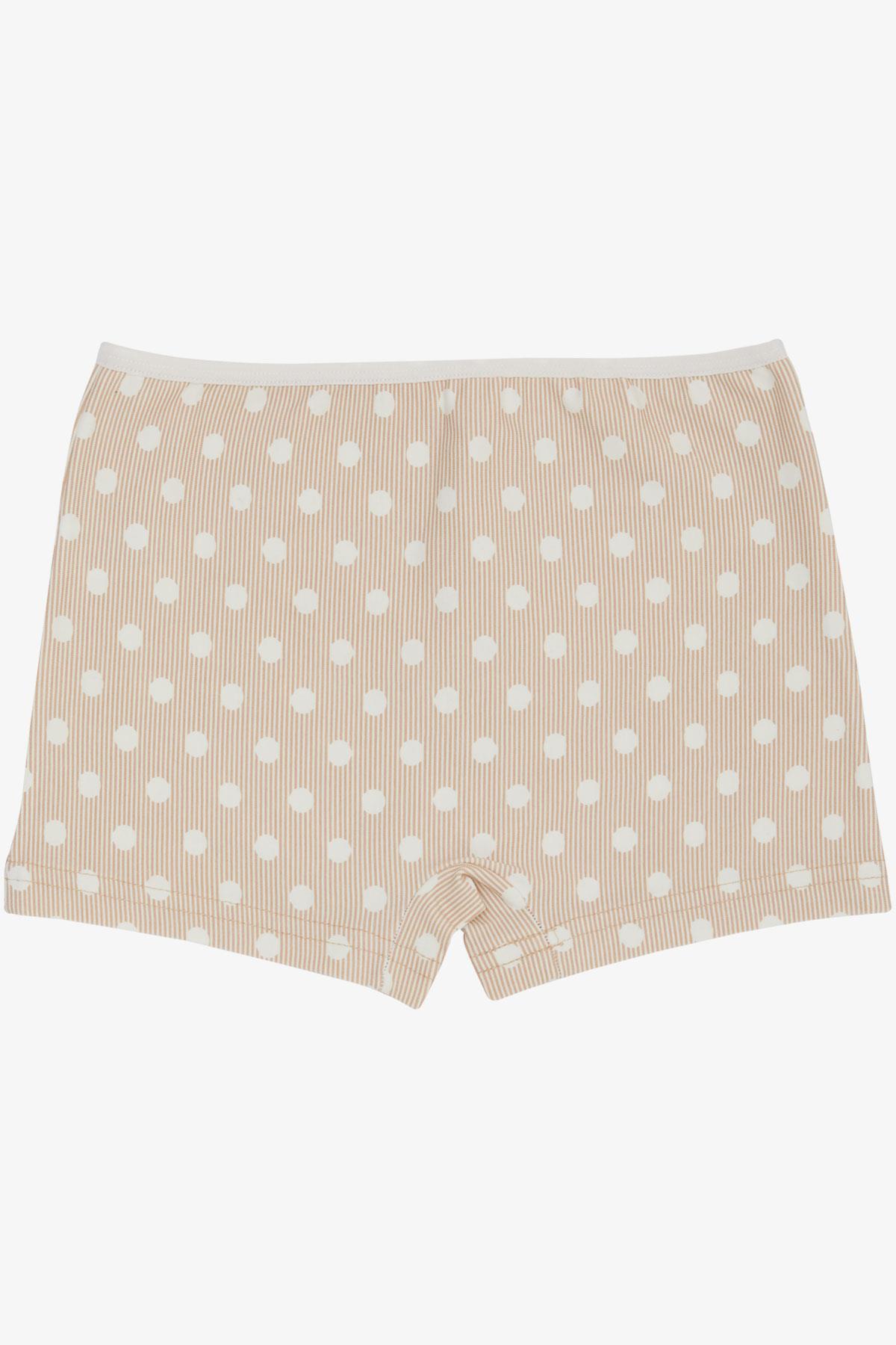 Breeze Kız Çocuk Boxer Puantiye Desenli Bej (11 Yaş)