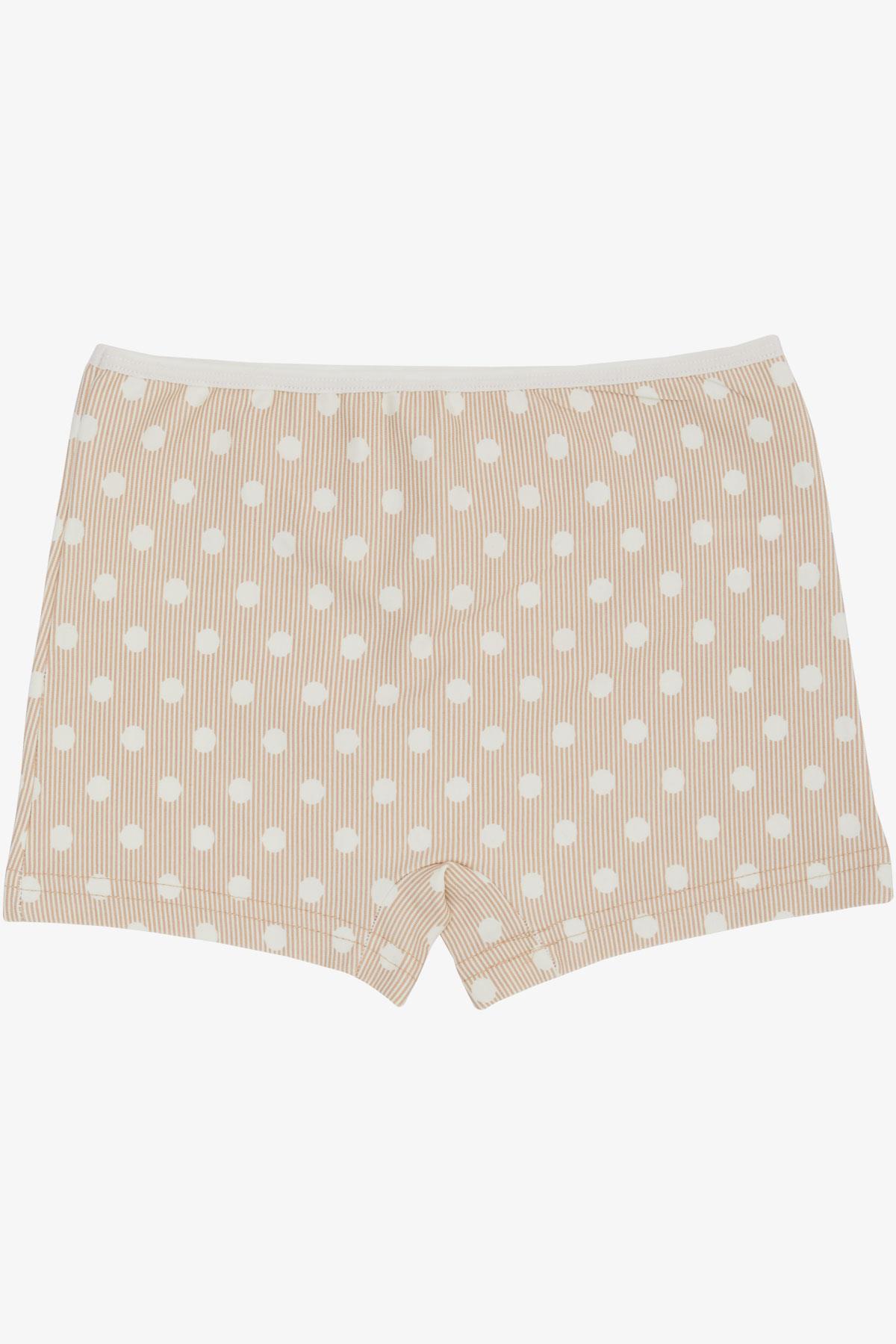 Breeze Kız Çocuk Boxer Puantiye Desenli Bej (11 Yaş)