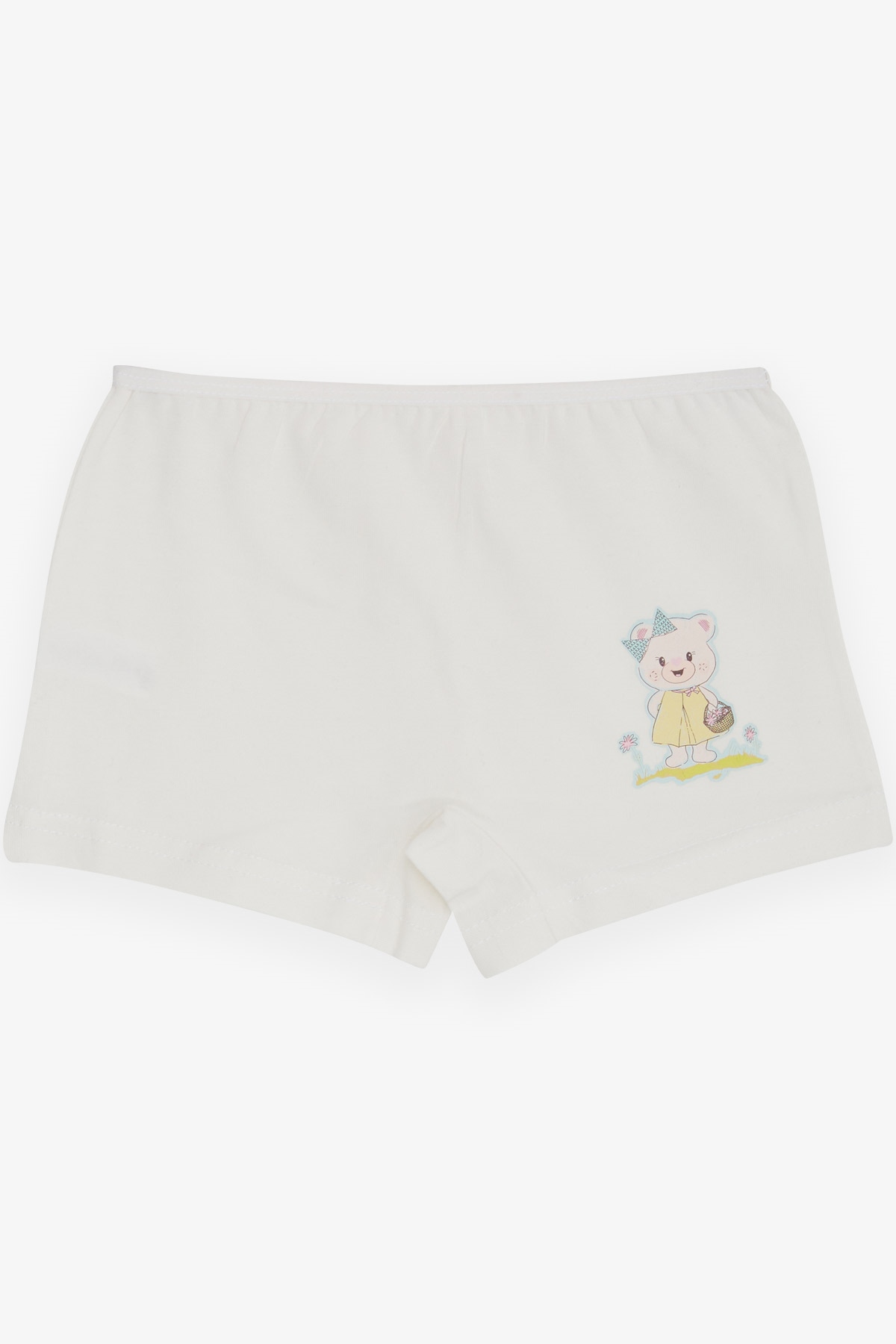 Breeze Kız Çocuk Boxer Sevimli Ayıcık Baskılı Ekru (5-11 Yaş)