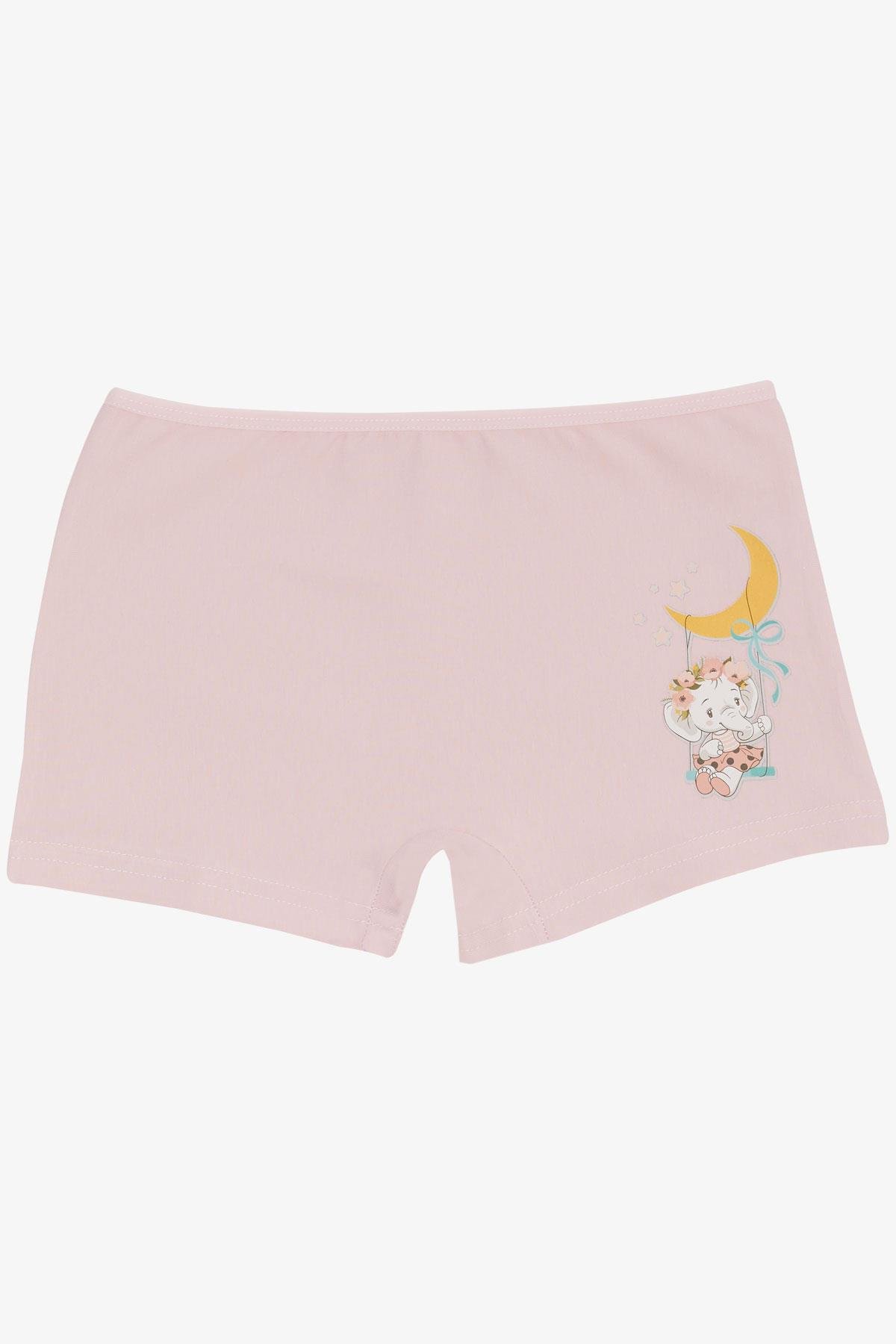 Breeze Kız Çocuk Boxer Sevimli Bebek Fil Baskılı Pudra (5-11 Yaş)