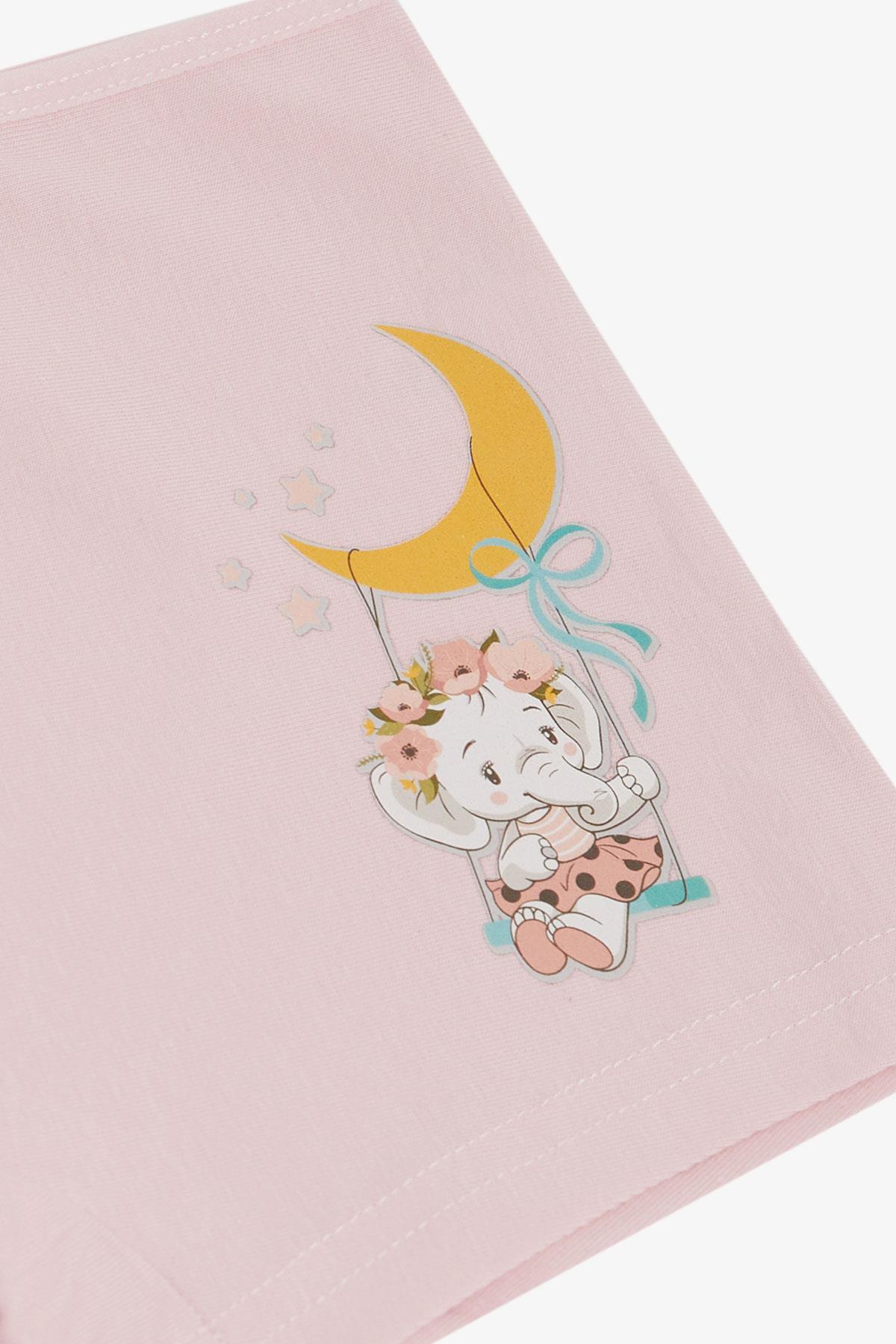 Breeze Kız Çocuk Boxer Sevimli Bebek Fil Baskılı Pudra (5-11 Yaş)