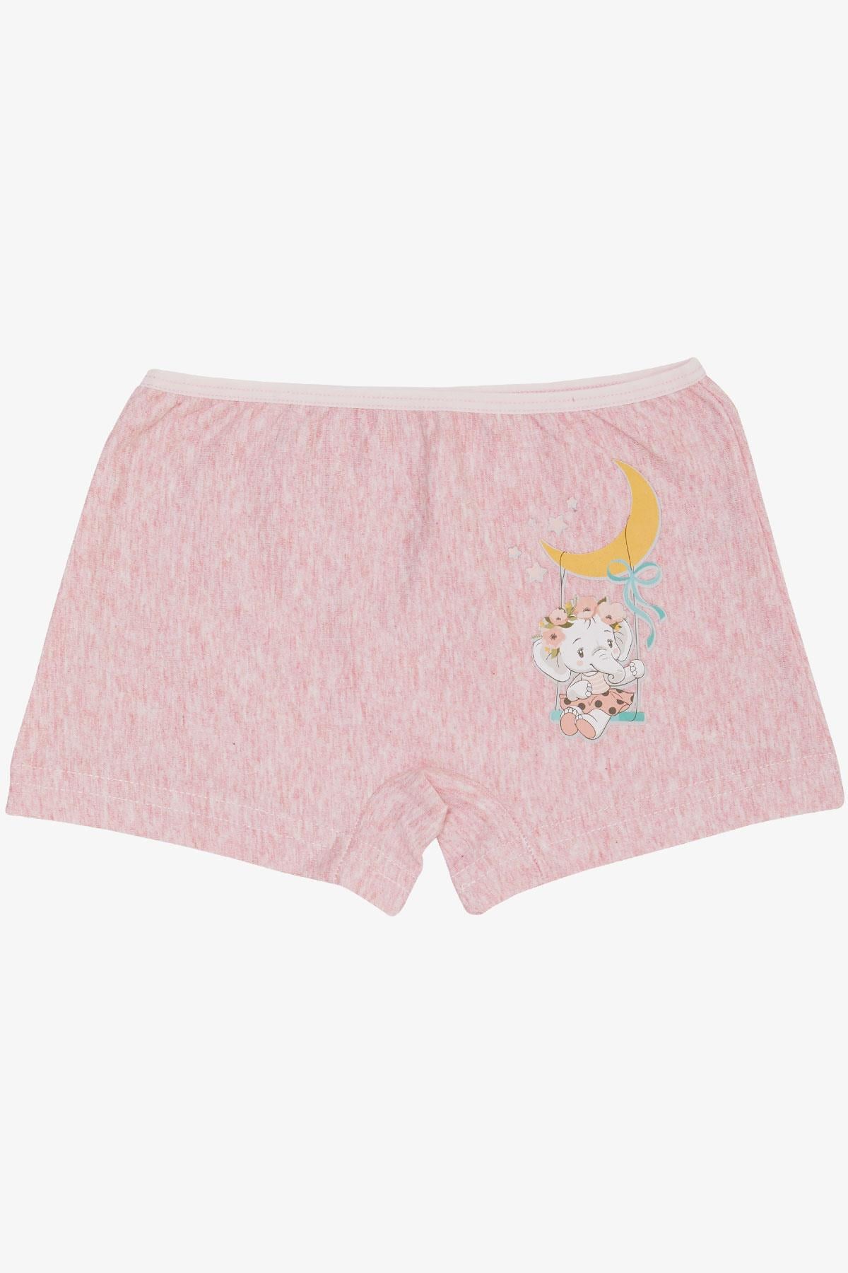 Breeze Kız Çocuk Boxer Sevimli Bebek Fil Baskılı Pembe Melanj (5 Yaş)