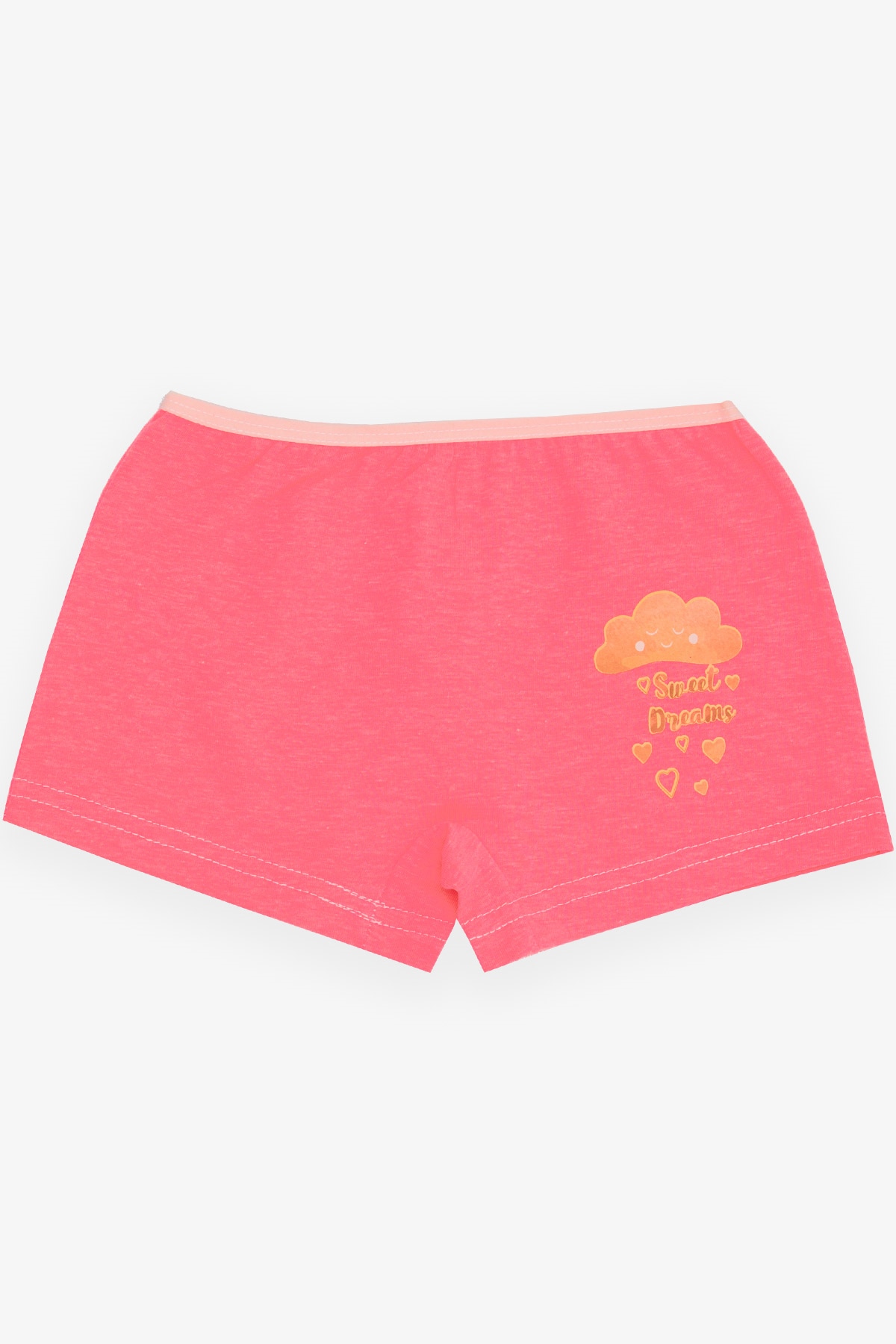 Breeze Kız Çocuk Boxer Sevimli Bulut Baskılı Neon Pembe (5-11 Yaş)