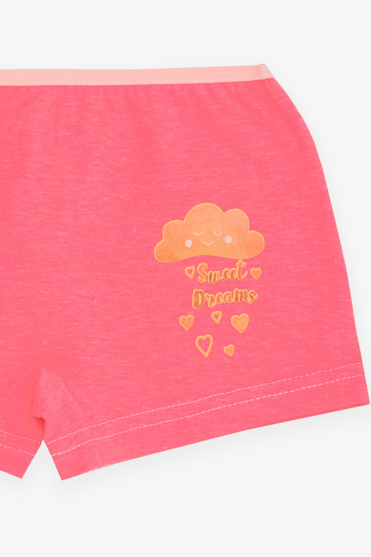 Breeze Kız Çocuk Boxer Sevimli Bulut Baskılı Neon Pembe (5-11 Yaş)