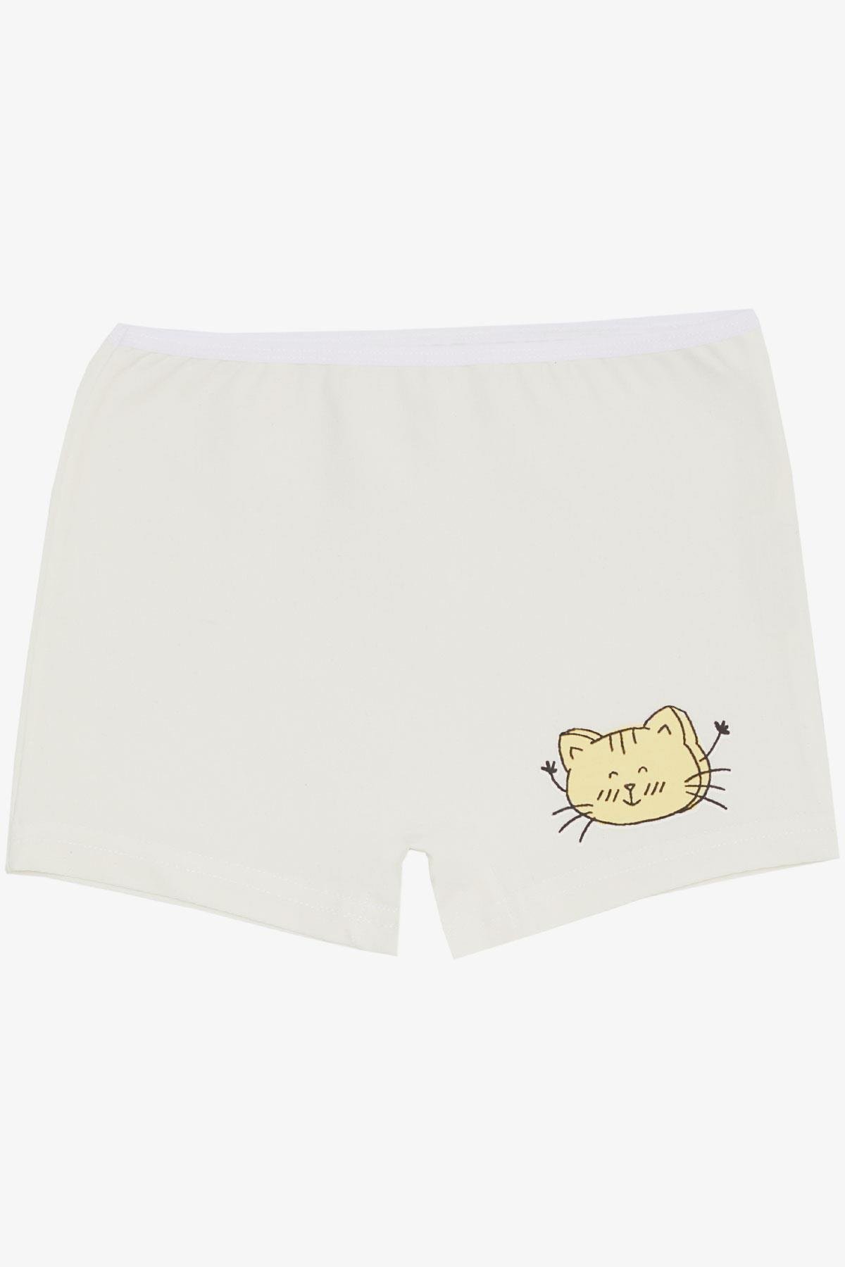 Breeze Kız Çocuk Boxer Sevimli Kedicik Baskılı Ekru (5-11 Yaş)
