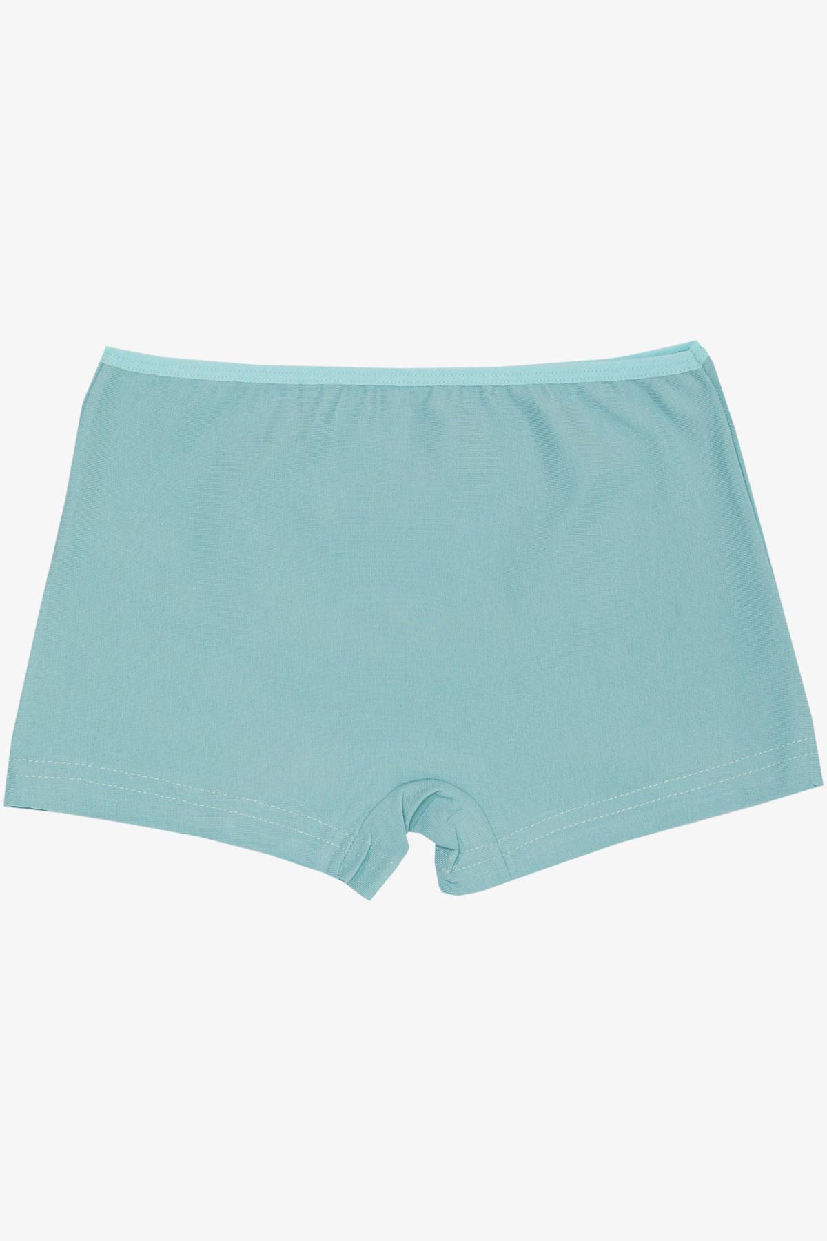 Breeze Kız Çocuk Boxer Sevimli Kraliçe Baskılı Çiçekli Su Yeşili (5-11 Yaş)