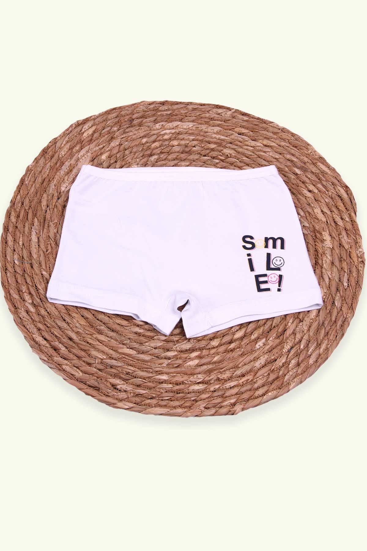 Breeze Kız Çocuk Boxer Smile Baskılı Beyaz (10 Yaş)