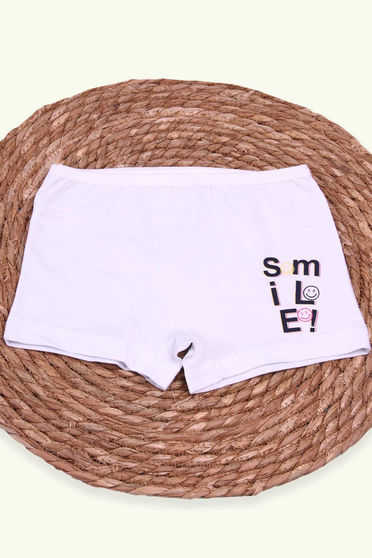 Breeze Kız Çocuk Boxer Smile Baskılı Beyaz (10 Yaş)