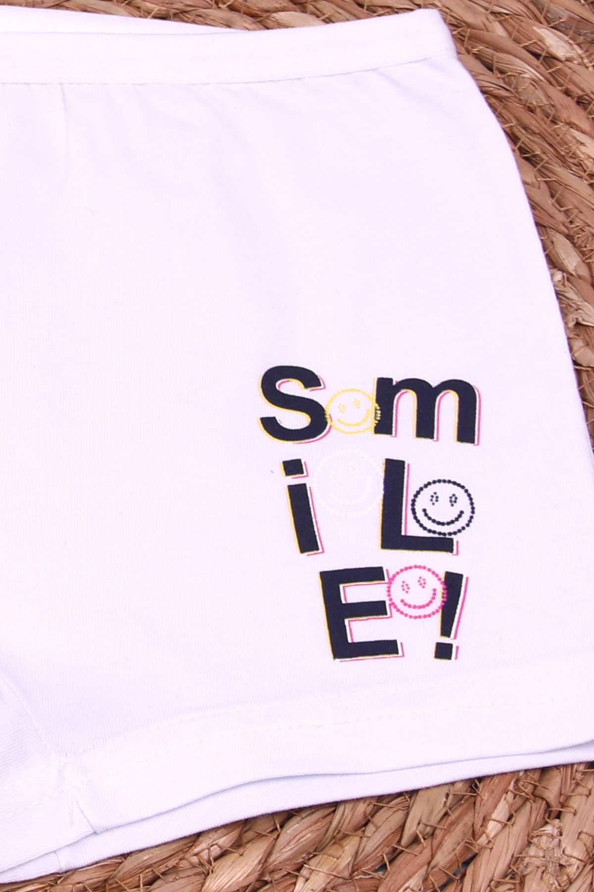 Breeze Kız Çocuk Boxer Smile Baskılı Beyaz (10 Yaş)